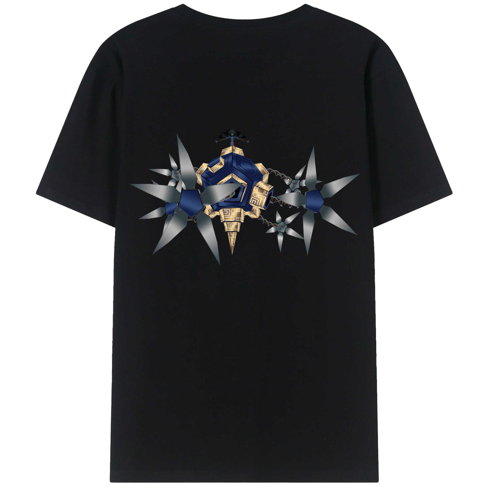 （画像用） Digimon デジタルモンスター/デジモン 綿100％ メンズ半袖Tシャツ（バックプリント） 通気性