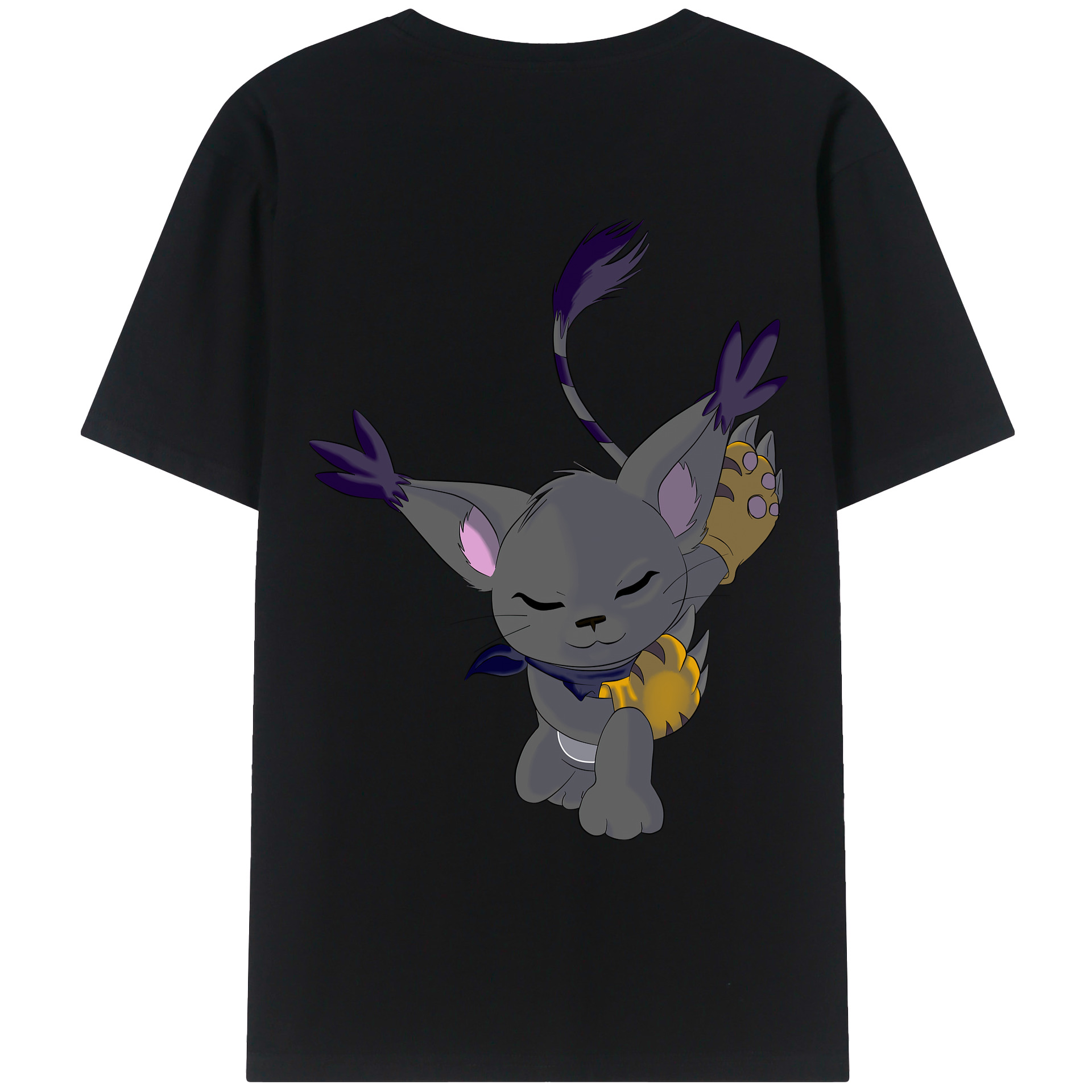 （画像用） Digimon デジタルモンスター/デジモン 綿100％ メンズ半袖Tシャツ（バックプリント） 通気性