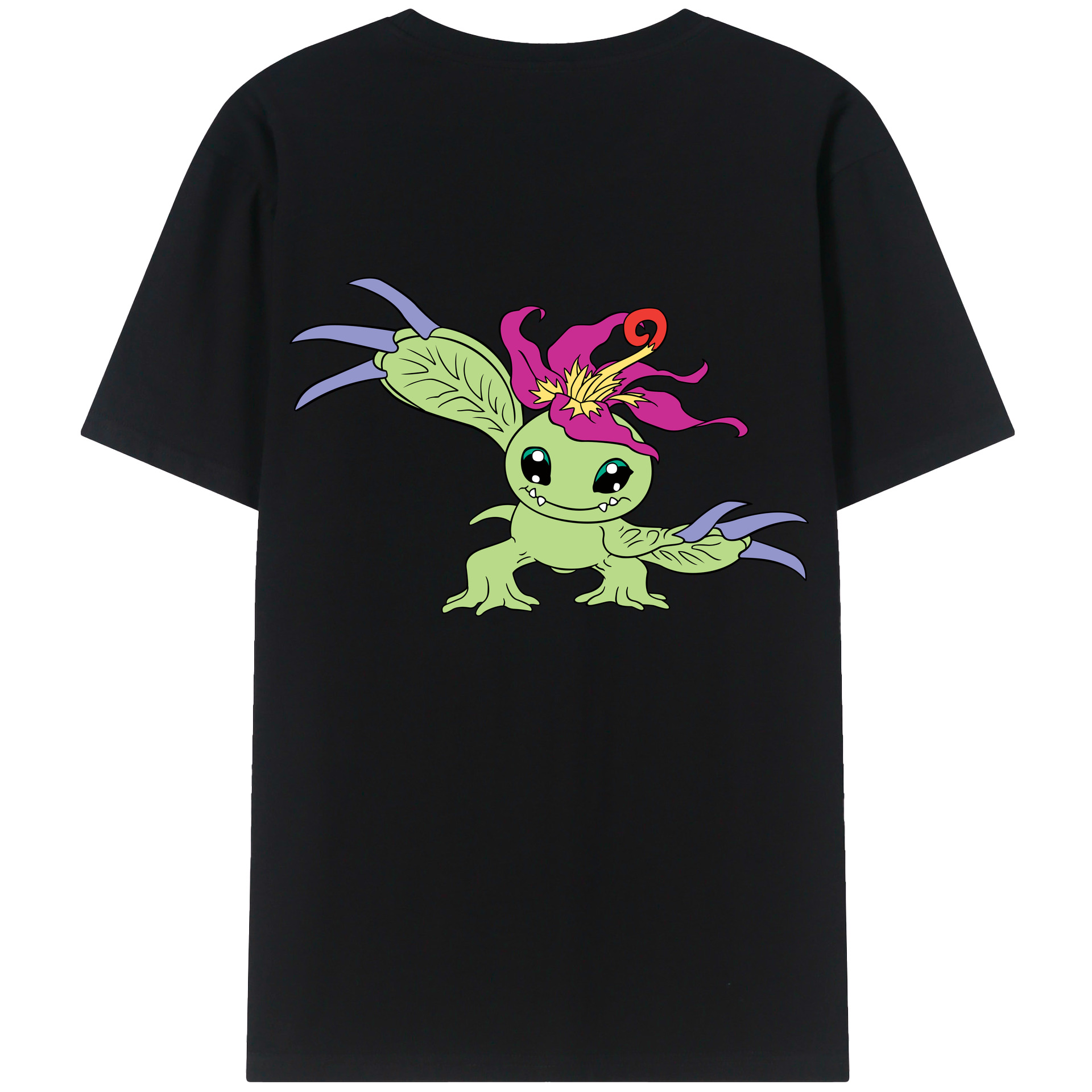 （画像用） Digimon デジタルモンスター/デジモン 綿100％ メンズ半袖Tシャツ（バックプリント） 通気性