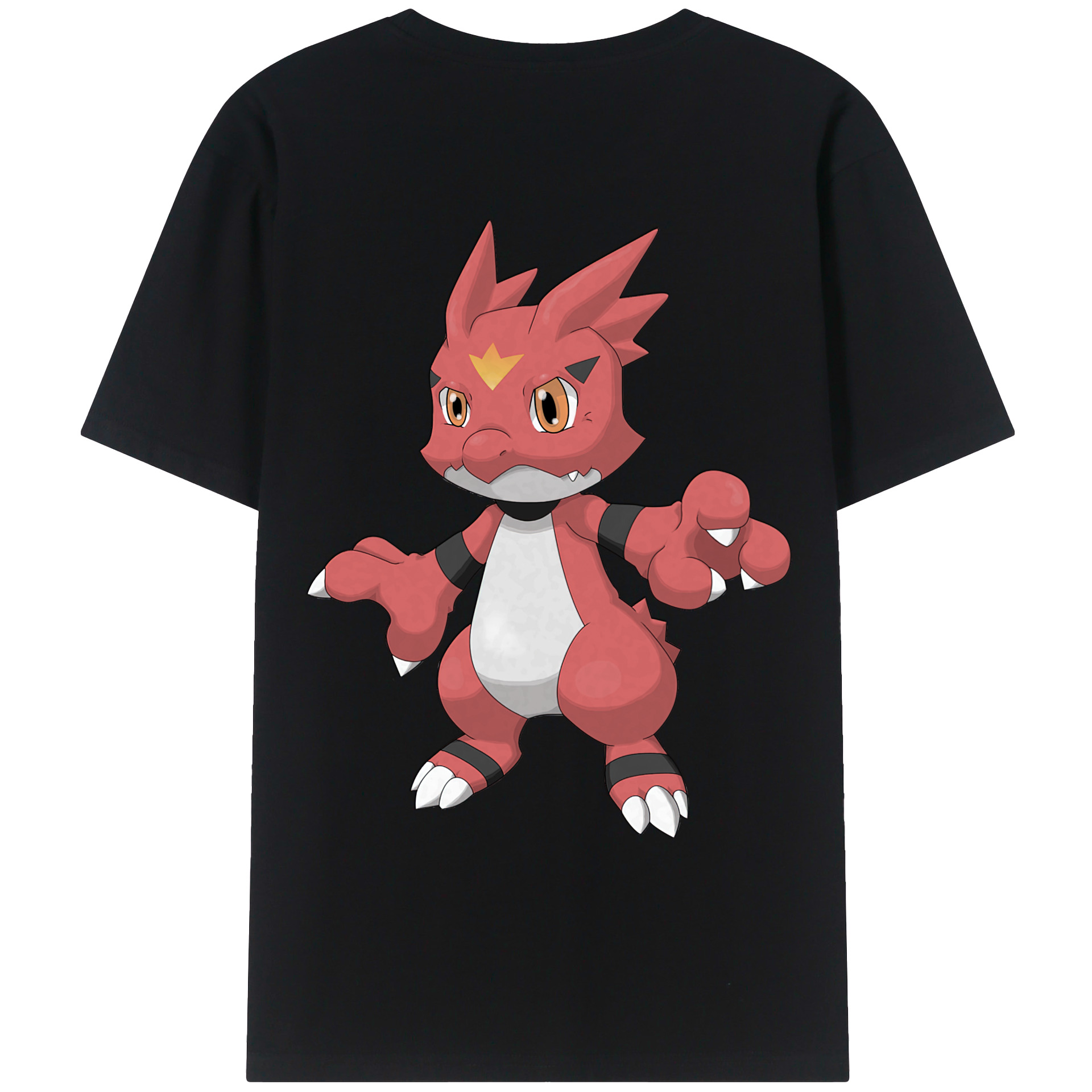 （画像用） Digimon デジタルモンスター/デジモン 綿100％ メンズ半袖Tシャツ（バックプリント） 通気性