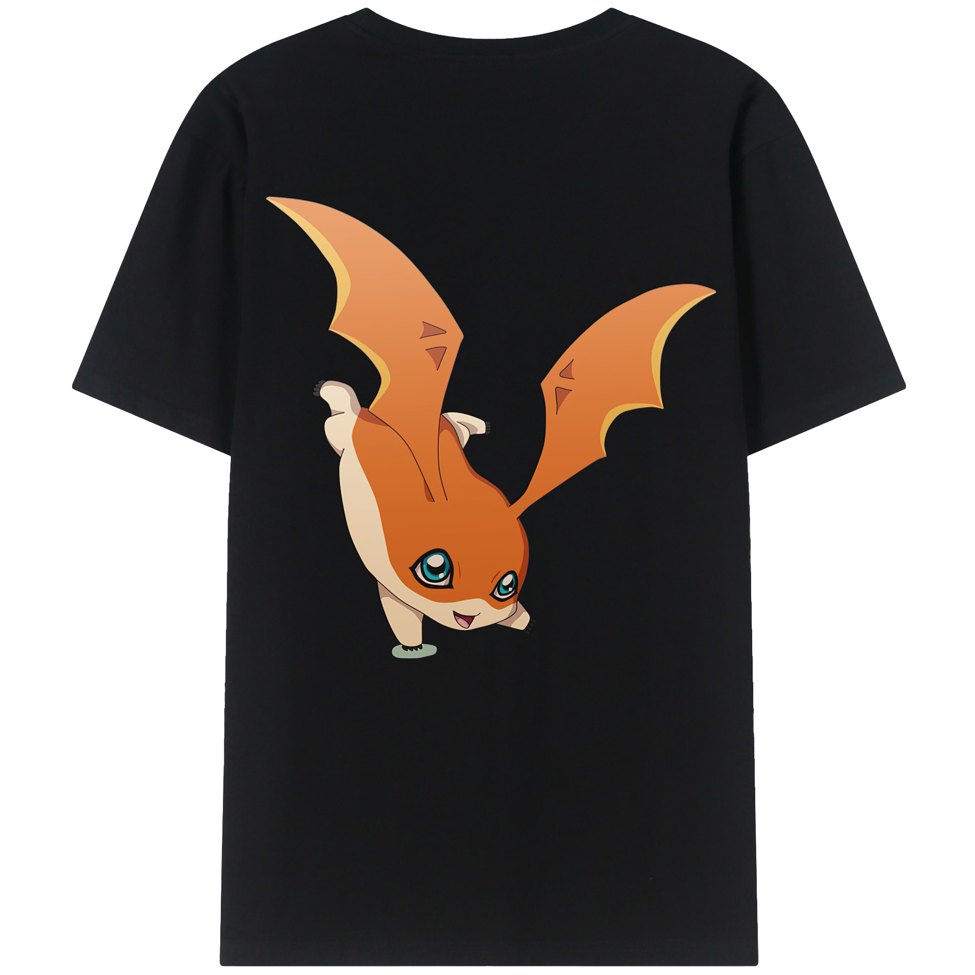 （画像用） Digimon デジタルモンスター/デジモン 綿100％ メンズ半袖Tシャツ（バックプリント） 通気性