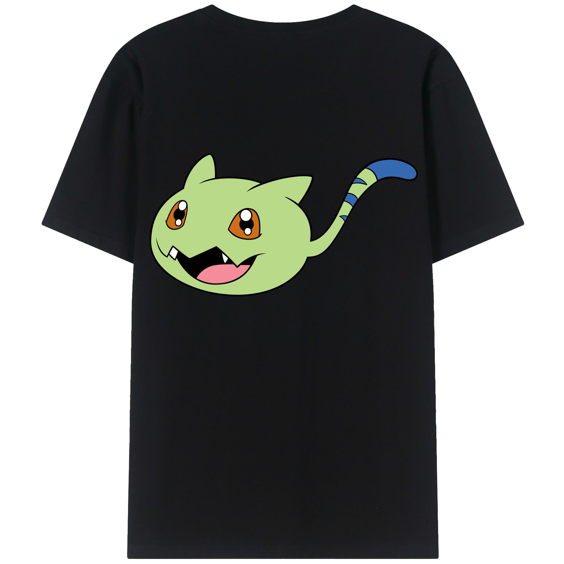 （画像用） Digimon デジタルモンスター/デジモン 綿100％ メンズ半袖Tシャツ（バックプリント） 通気性