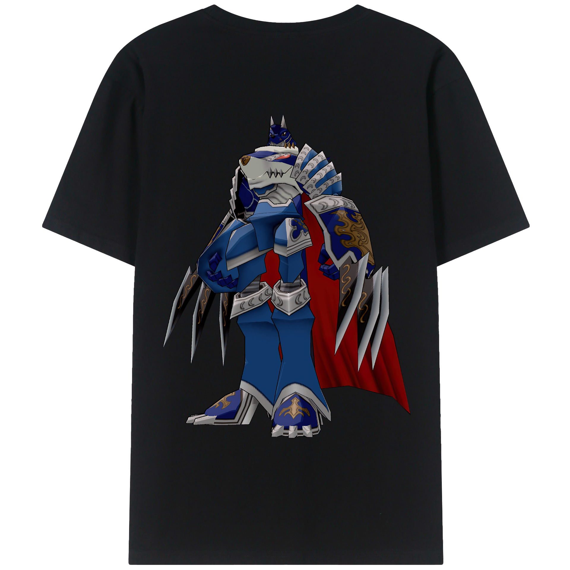 （画像用） Digimon デジタルモンスター/デジモン 綿100％ メンズ半袖Tシャツ（バックプリント） 通気性