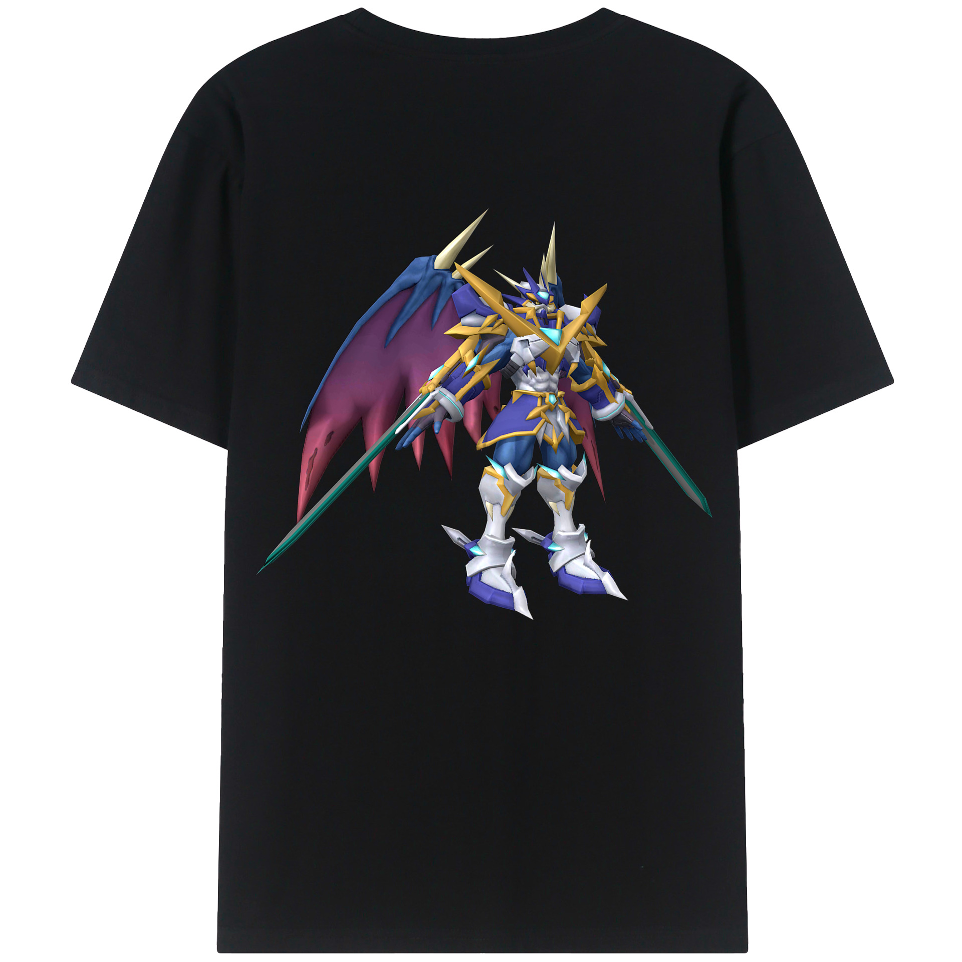 （画像用） Digimon デジタルモンスター/デジモン 綿100％ メンズ半袖Tシャツ（バックプリント） 通気性