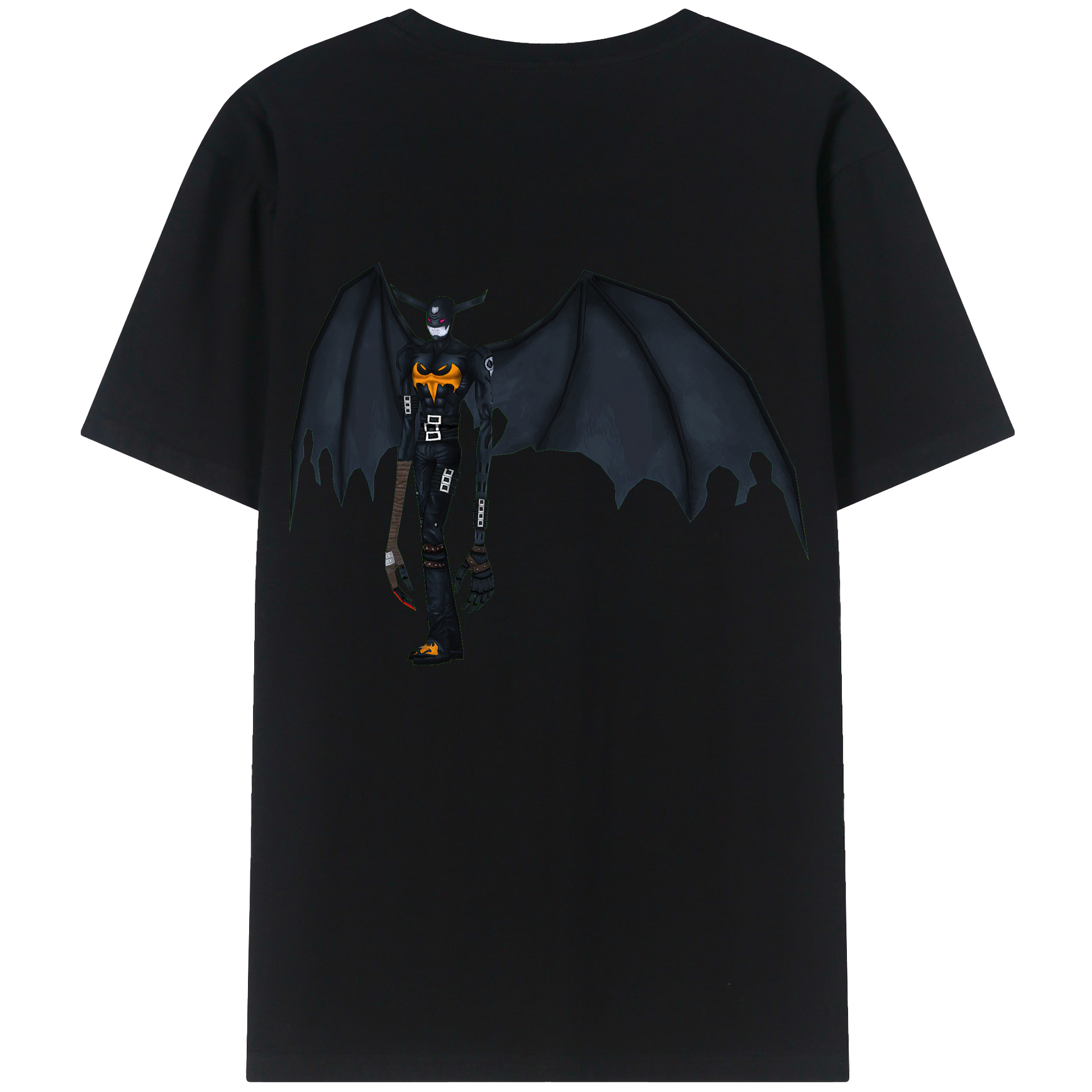 （画像用） Digimon デジタルモンスター/デジモン 綿100％ メンズ半袖Tシャツ（バックプリント） 通気性