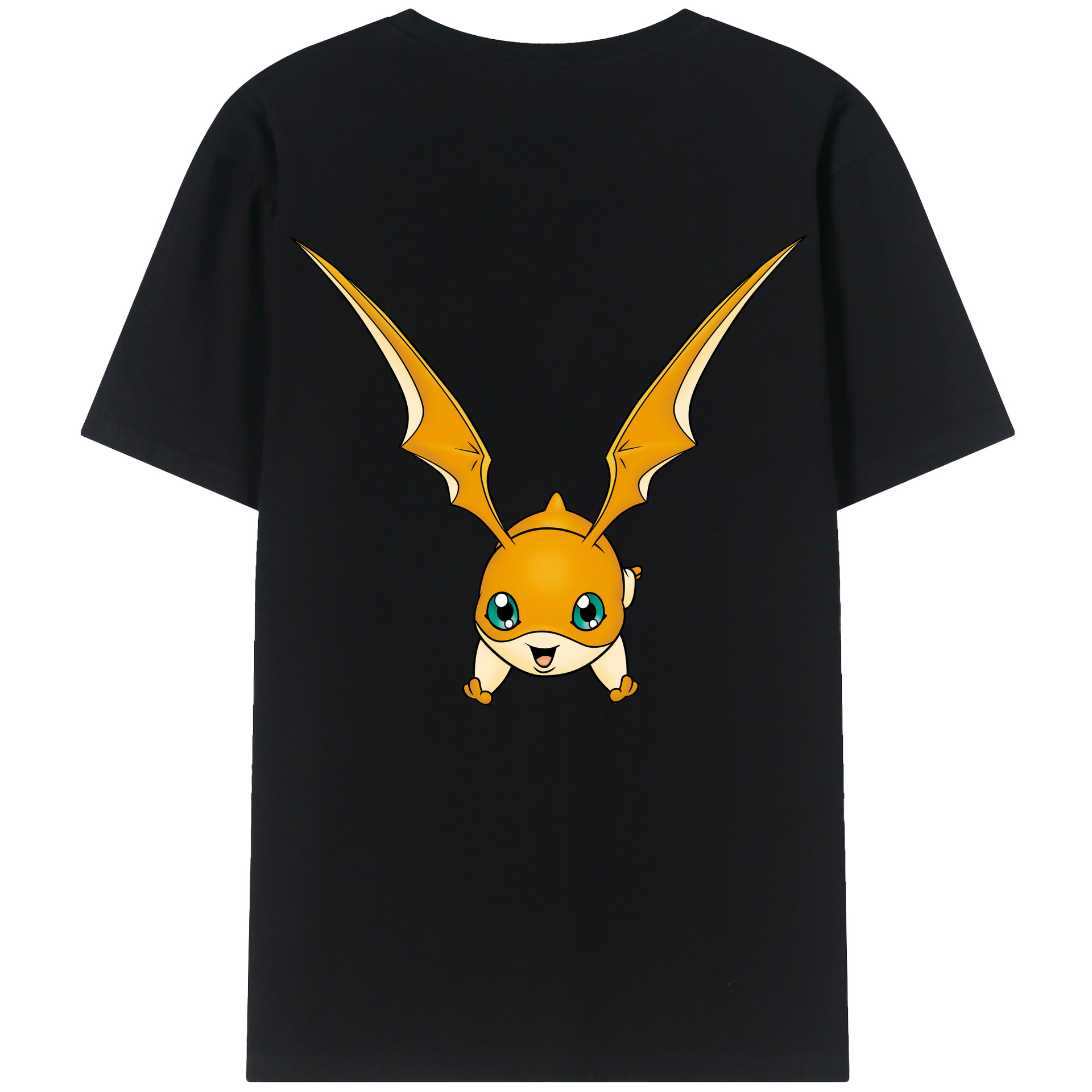 （画像用） Digimon デジタルモンスター/デジモン 綿100％ メンズ半袖Tシャツ（バックプリント） 通気性