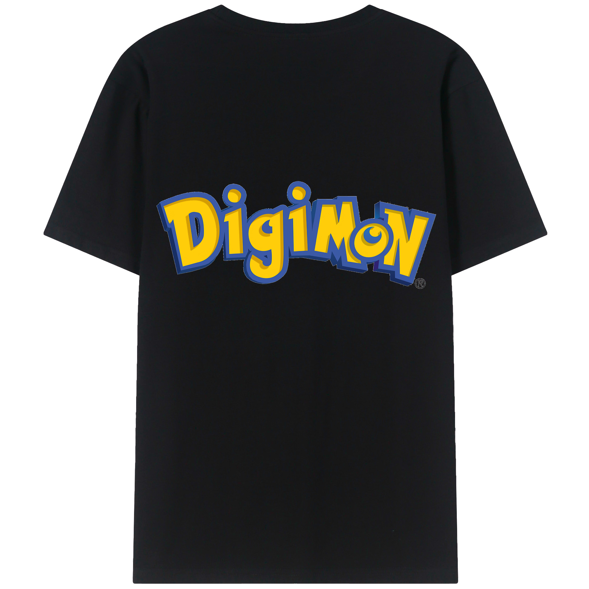 （画像用） Digimon デジタルモンスター/デジモン 綿100％ メンズ半袖Tシャツ（バックプリント） 通気性