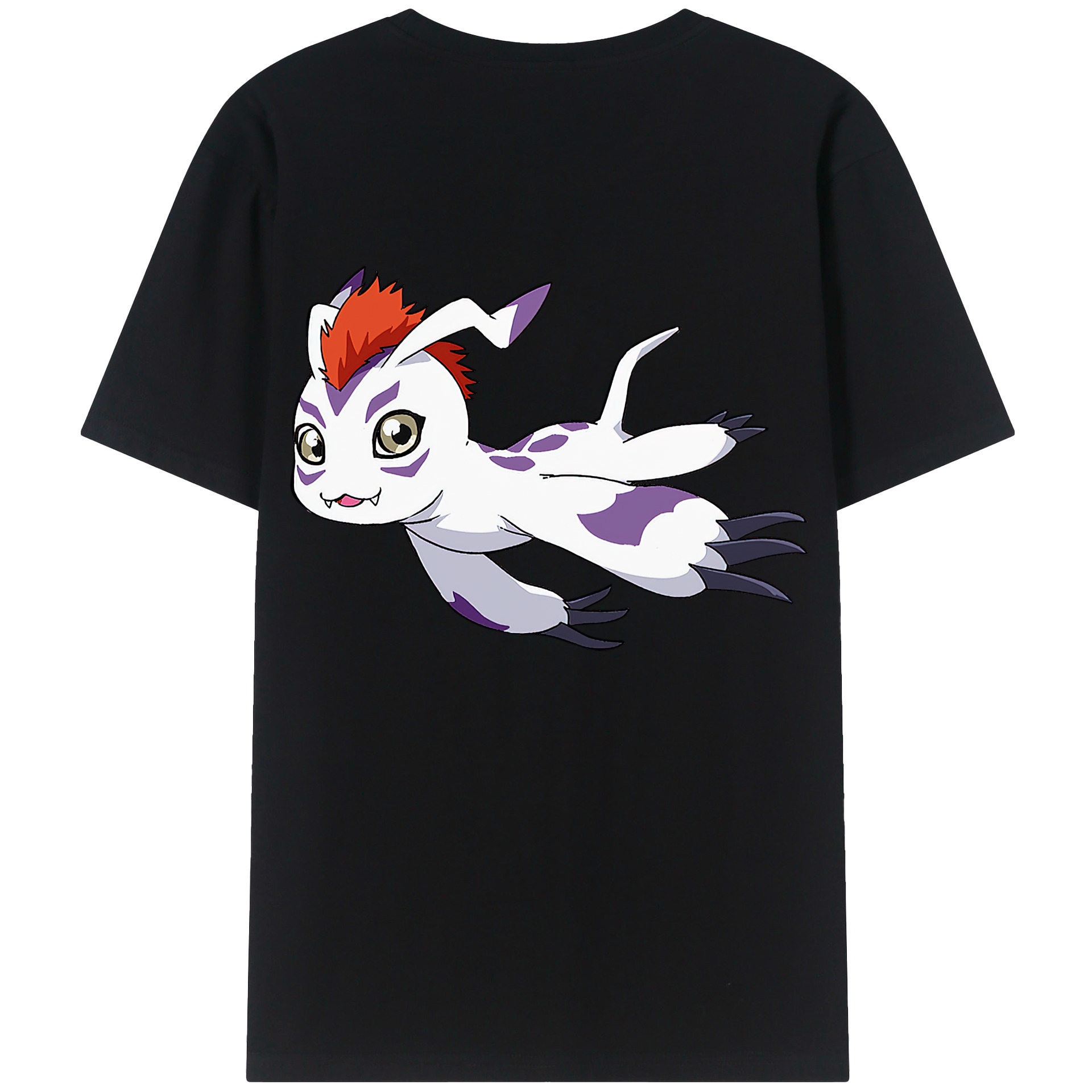 （画像用） Digimon デジタルモンスター/デジモン 綿100％ メンズ半袖Tシャツ（バックプリント） 通気性