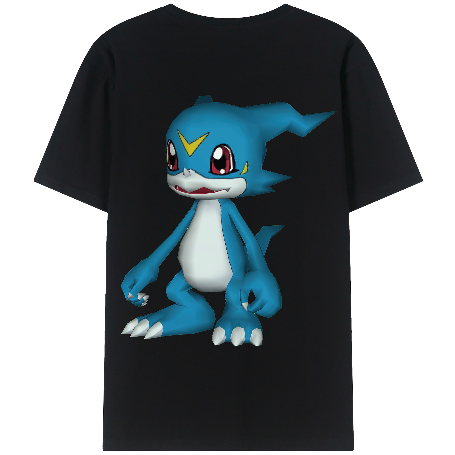 （画像用） Digimon デジタルモンスター/デジモン 綿100％ メンズ半袖Tシャツ（バックプリント） 通気性