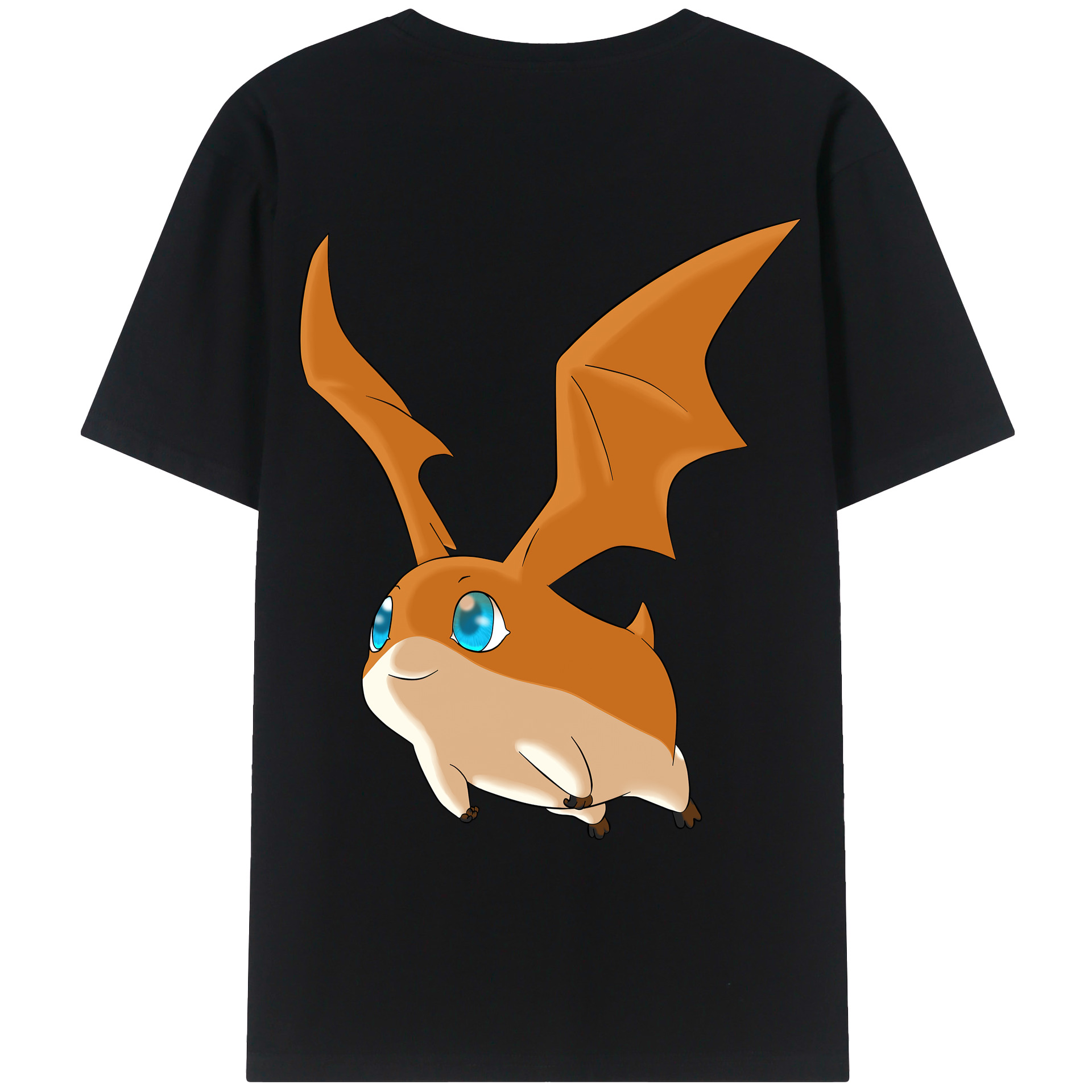 （画像用） Digimon デジタルモンスター/デジモン 綿100％ メンズ半袖Tシャツ（バックプリント） 通気性