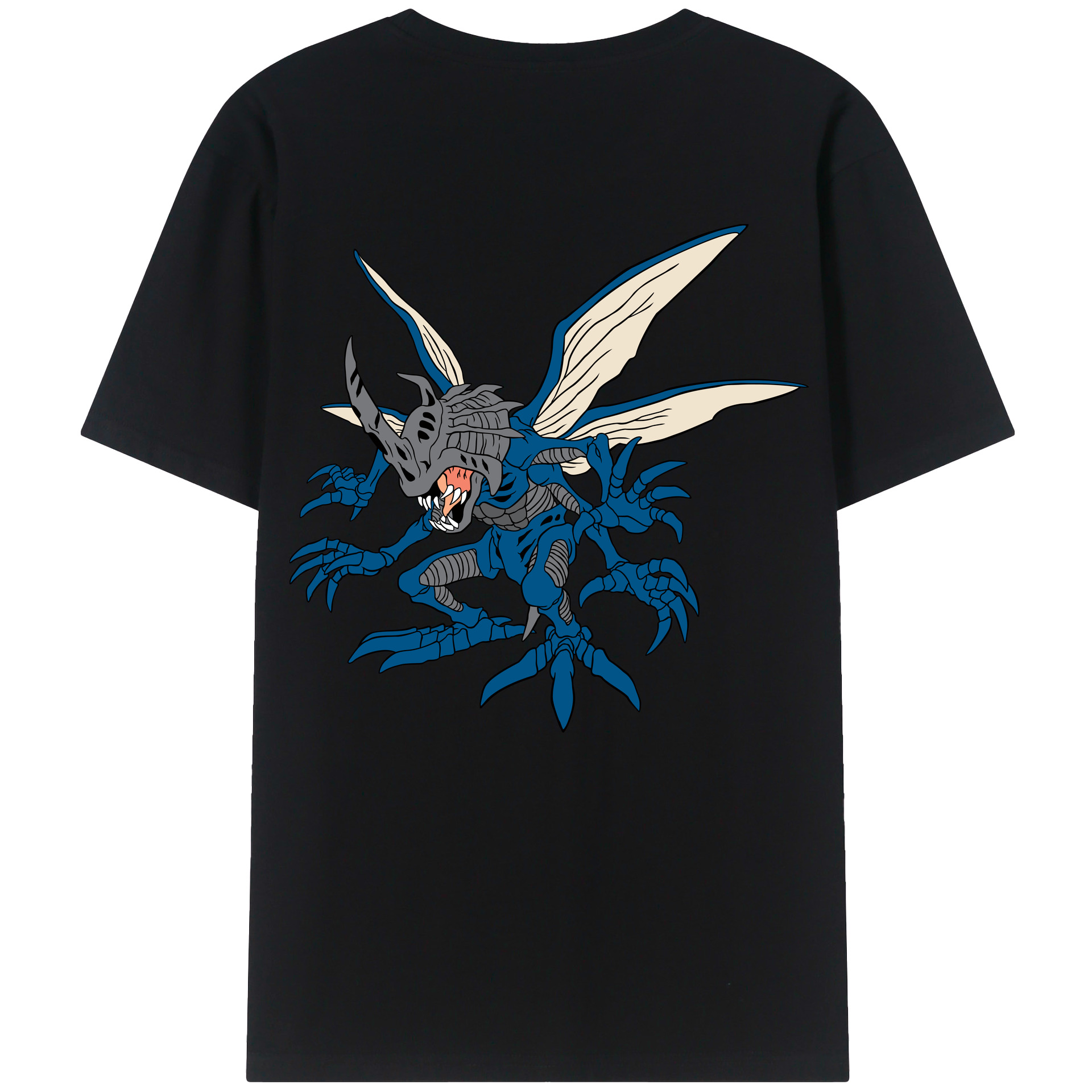 （画像用） Digimon デジタルモンスター/デジモン 綿100％ メンズ半袖Tシャツ（バックプリント） 通気性