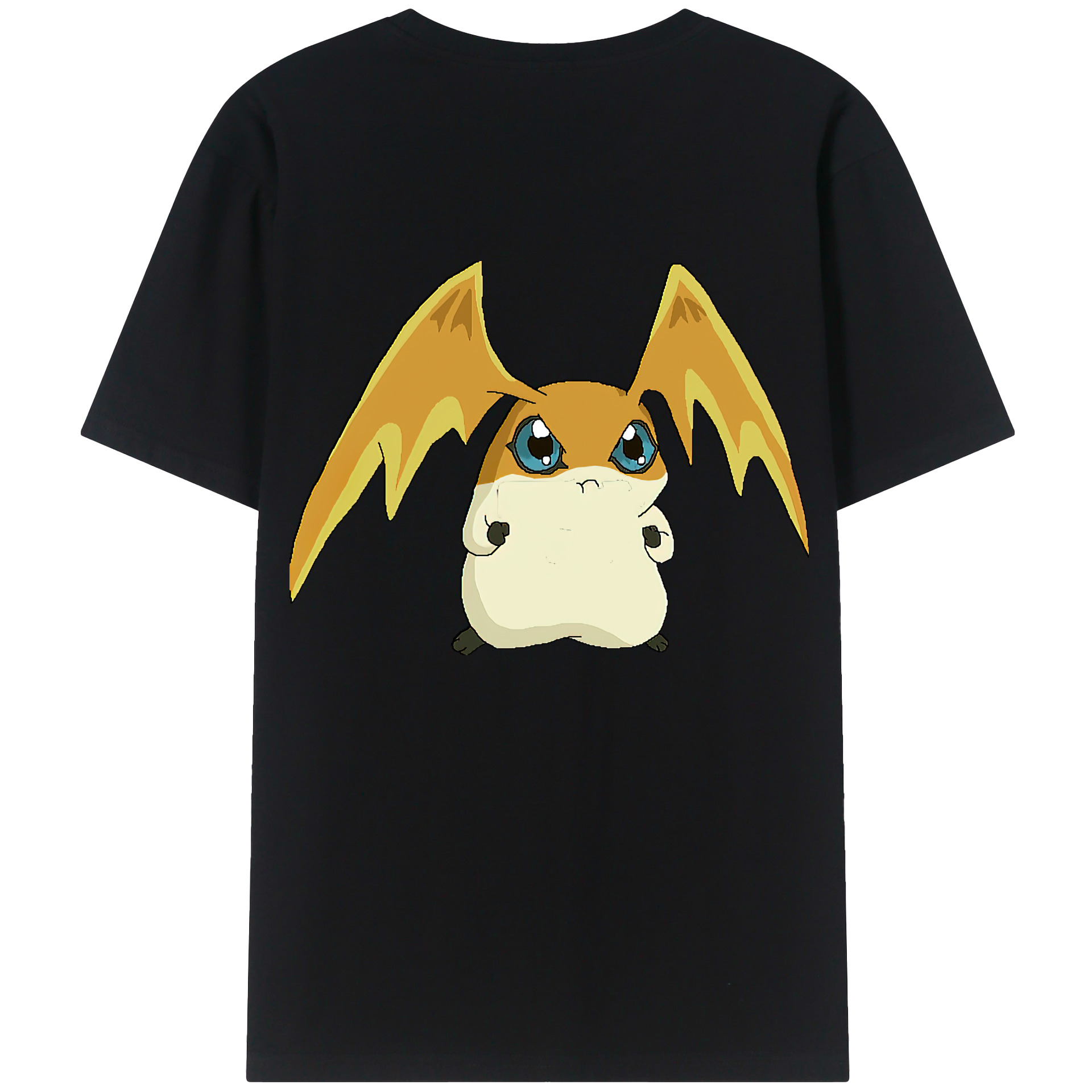 （画像用） Digimon デジタルモンスター/デジモン 綿100％ メンズ半袖Tシャツ（バックプリント） 通気性
