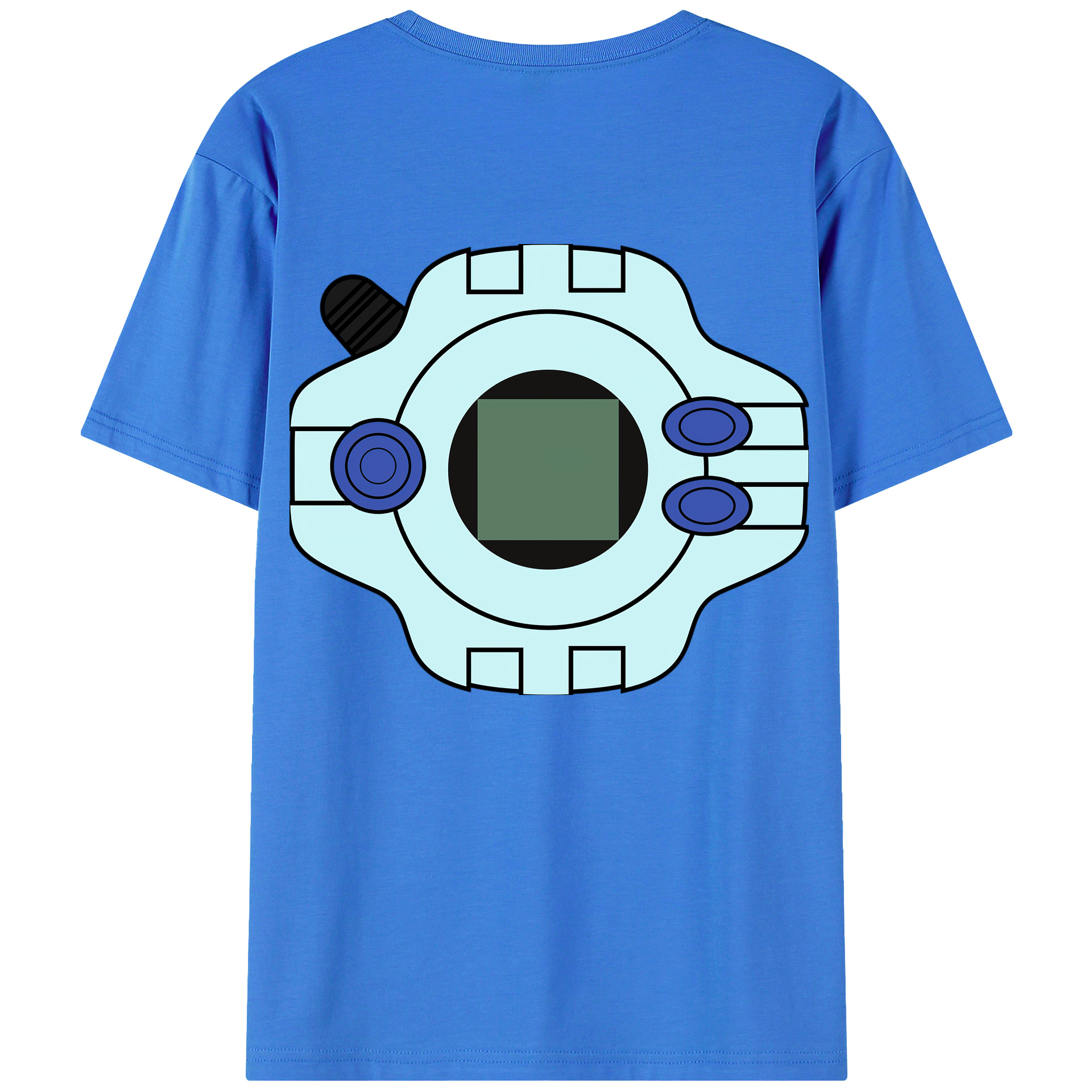 （画像用） Digimon デジタルモンスター/デジモン 綿100％ メンズ半袖Tシャツ（バックプリント） 通気性