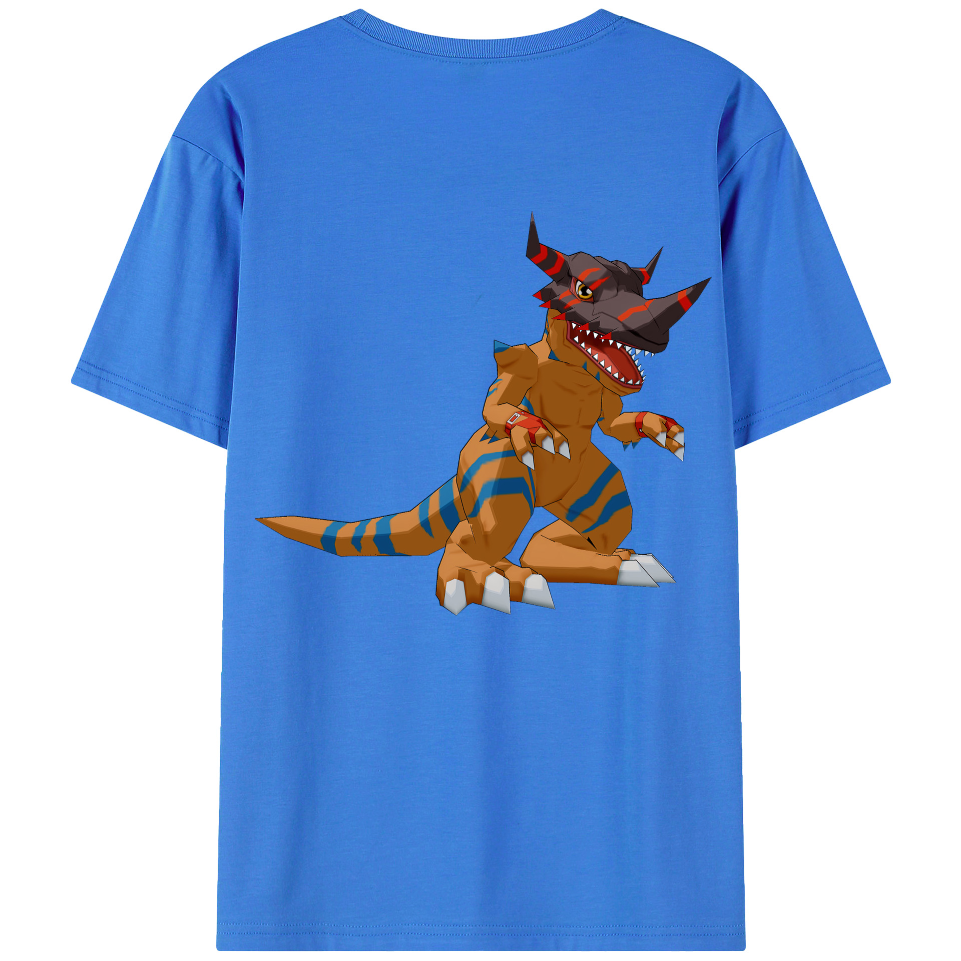 （画像用） Digimon デジタルモンスター/デジモン 綿100％ メンズ半袖Tシャツ（バックプリント） 通気性