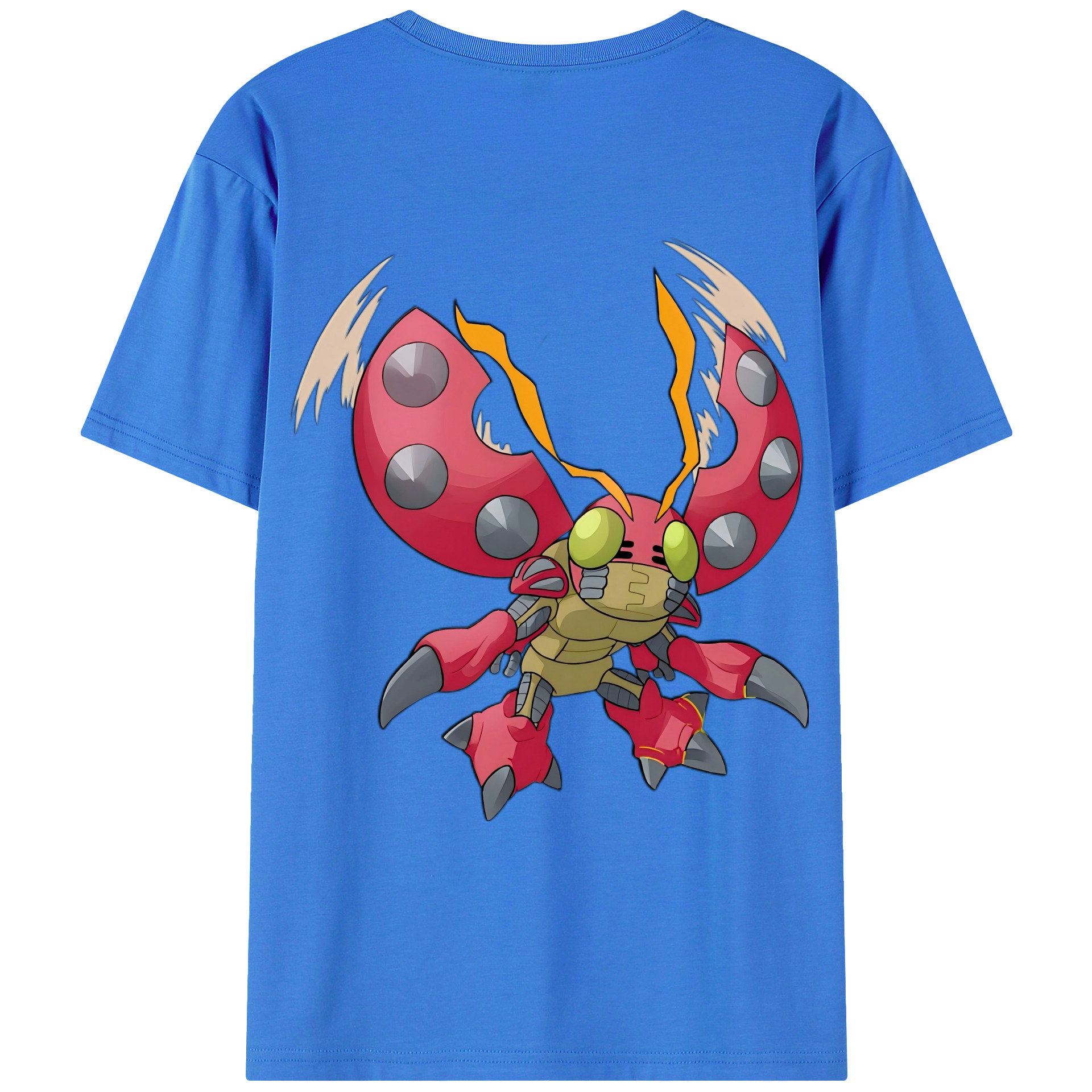 （画像用） Digimon デジタルモンスター/デジモン 綿100％ メンズ半袖Tシャツ（バックプリント） 通気性