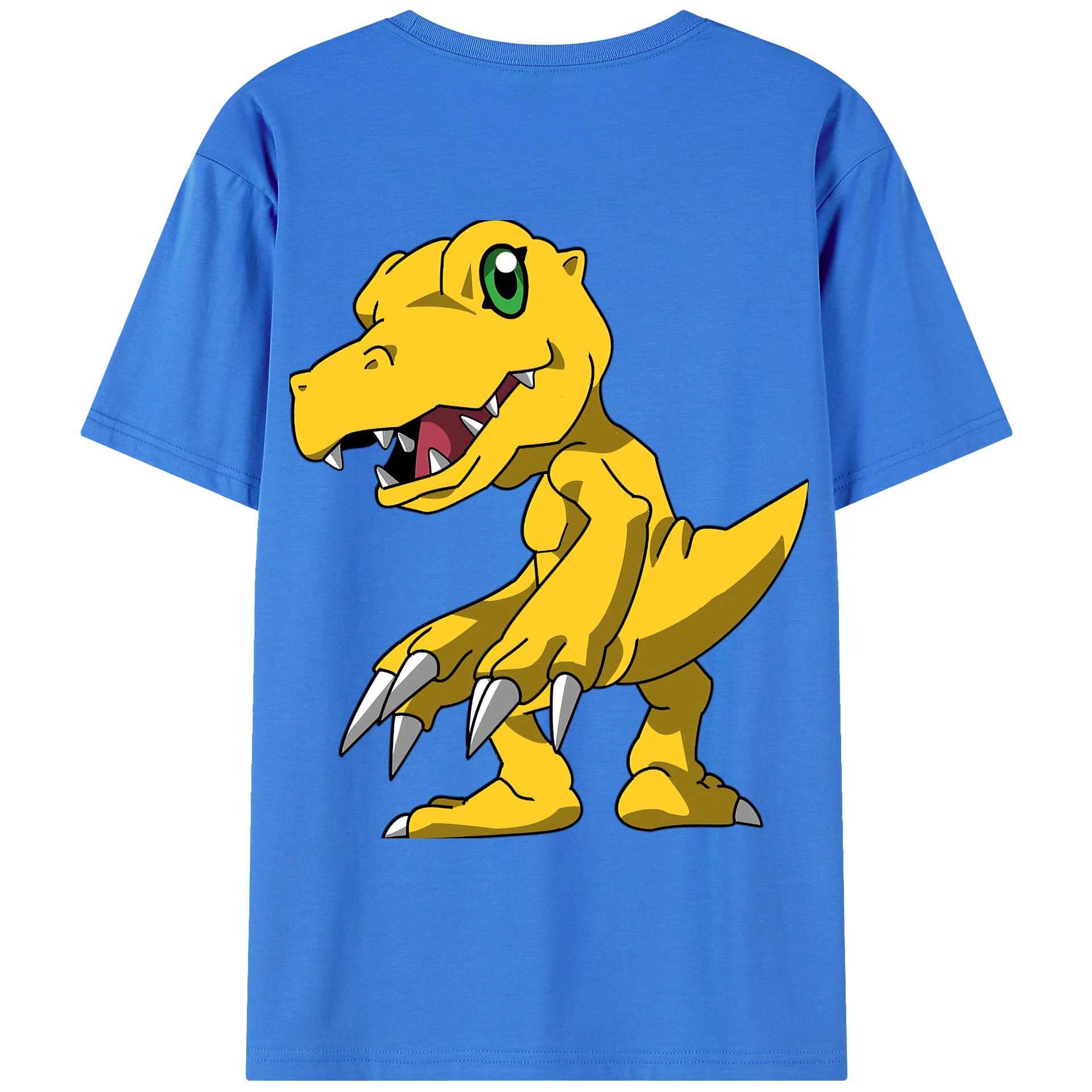 （画像用） Digimon デジタルモンスター/デジモン 綿100％ メンズ半袖Tシャツ（バックプリント） 通気性