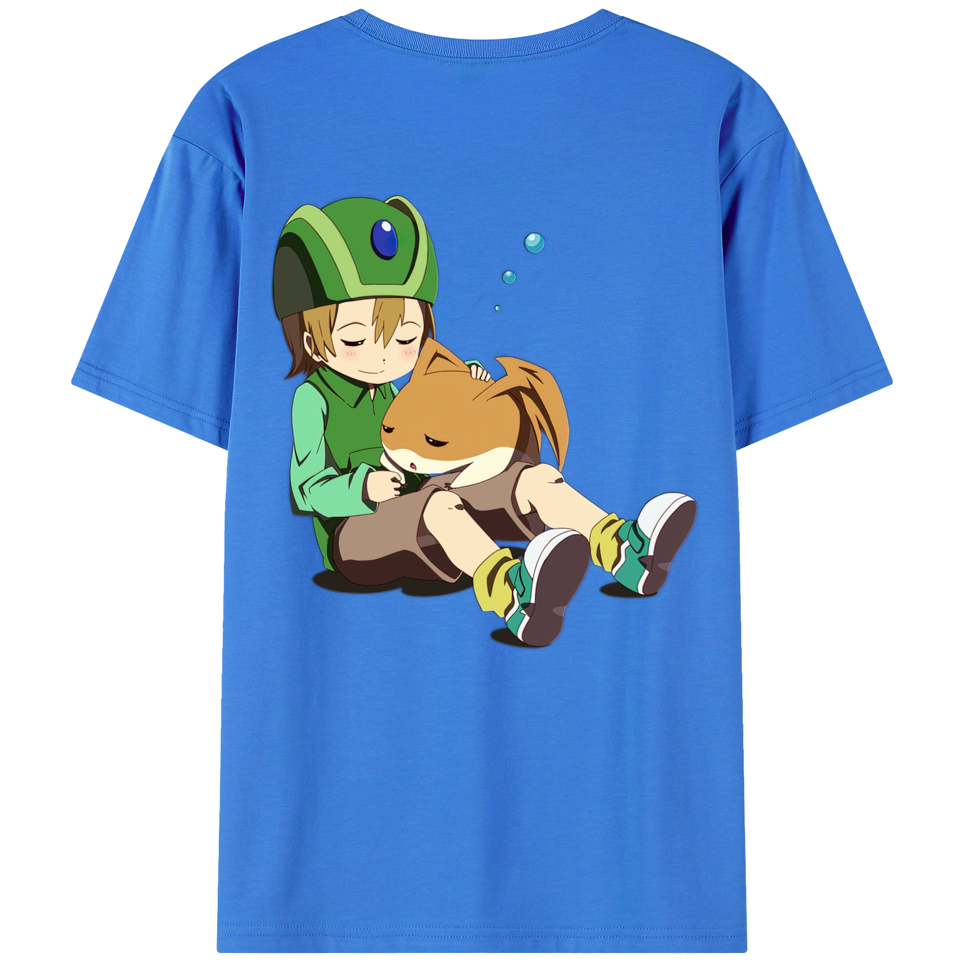 （画像用） Digimon デジタルモンスター/デジモン 綿100％ メンズ半袖Tシャツ（バックプリント） 通気性