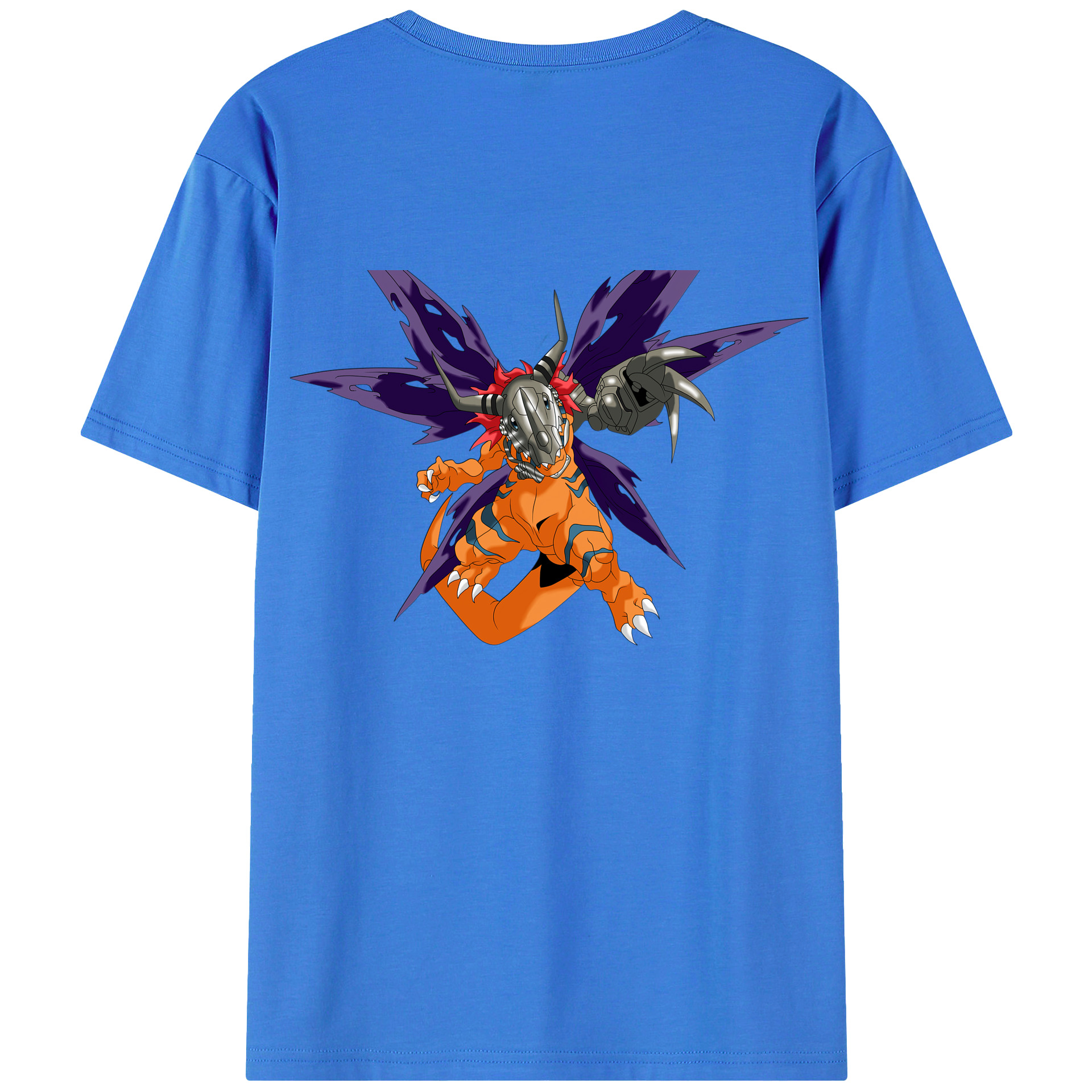 （画像用） Digimon デジタルモンスター/デジモン 綿100％ メンズ半袖Tシャツ（バックプリント） 通気性