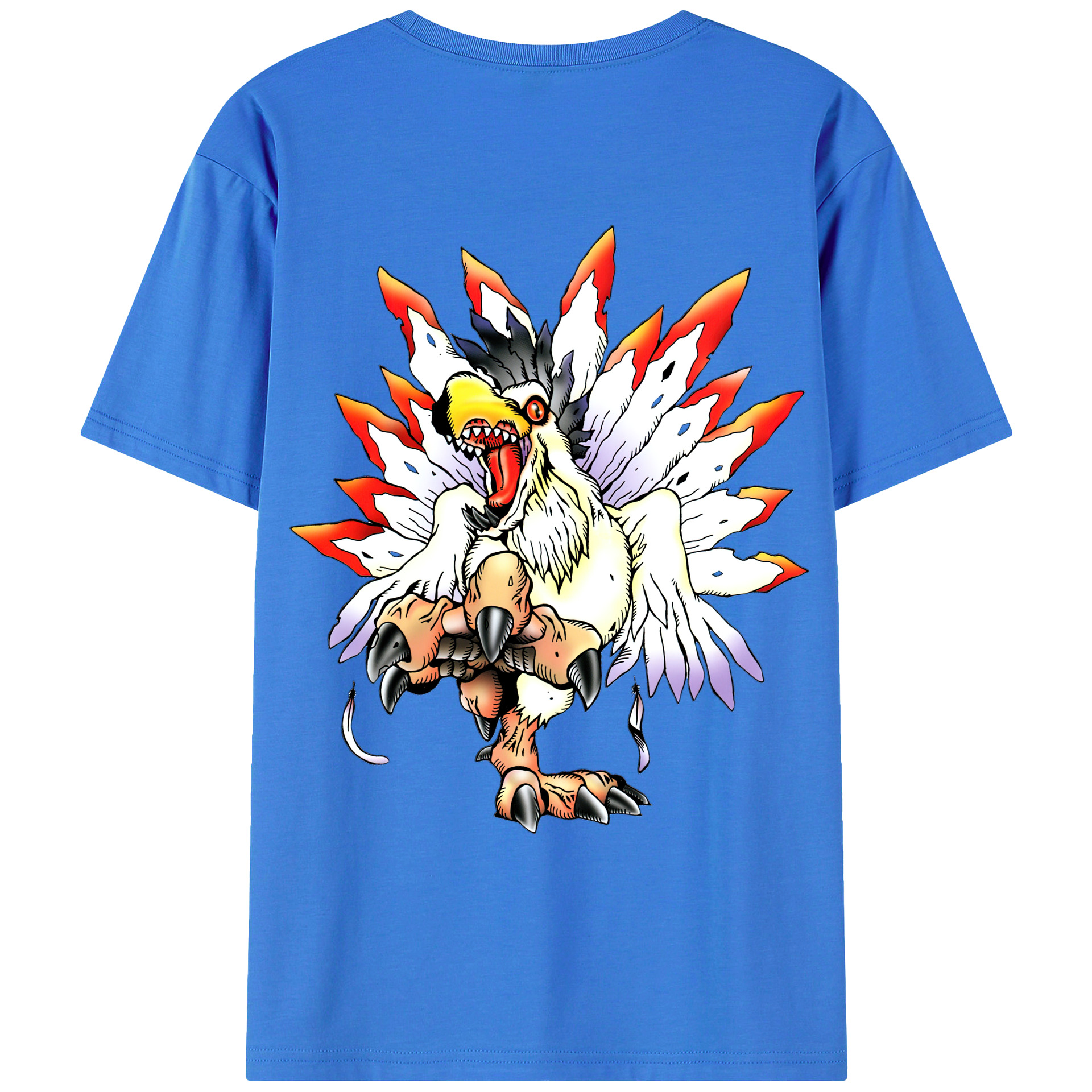 （画像用） Digimon デジタルモンスター/デジモン 綿100％ メンズ半袖Tシャツ（バックプリント） 通気性