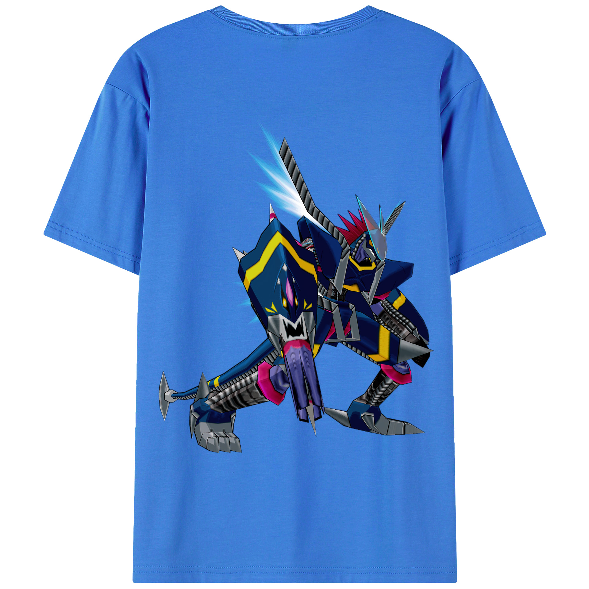 （画像用） Digimon デジタルモンスター/デジモン 綿100％ メンズ半袖Tシャツ（バックプリント） 通気性
