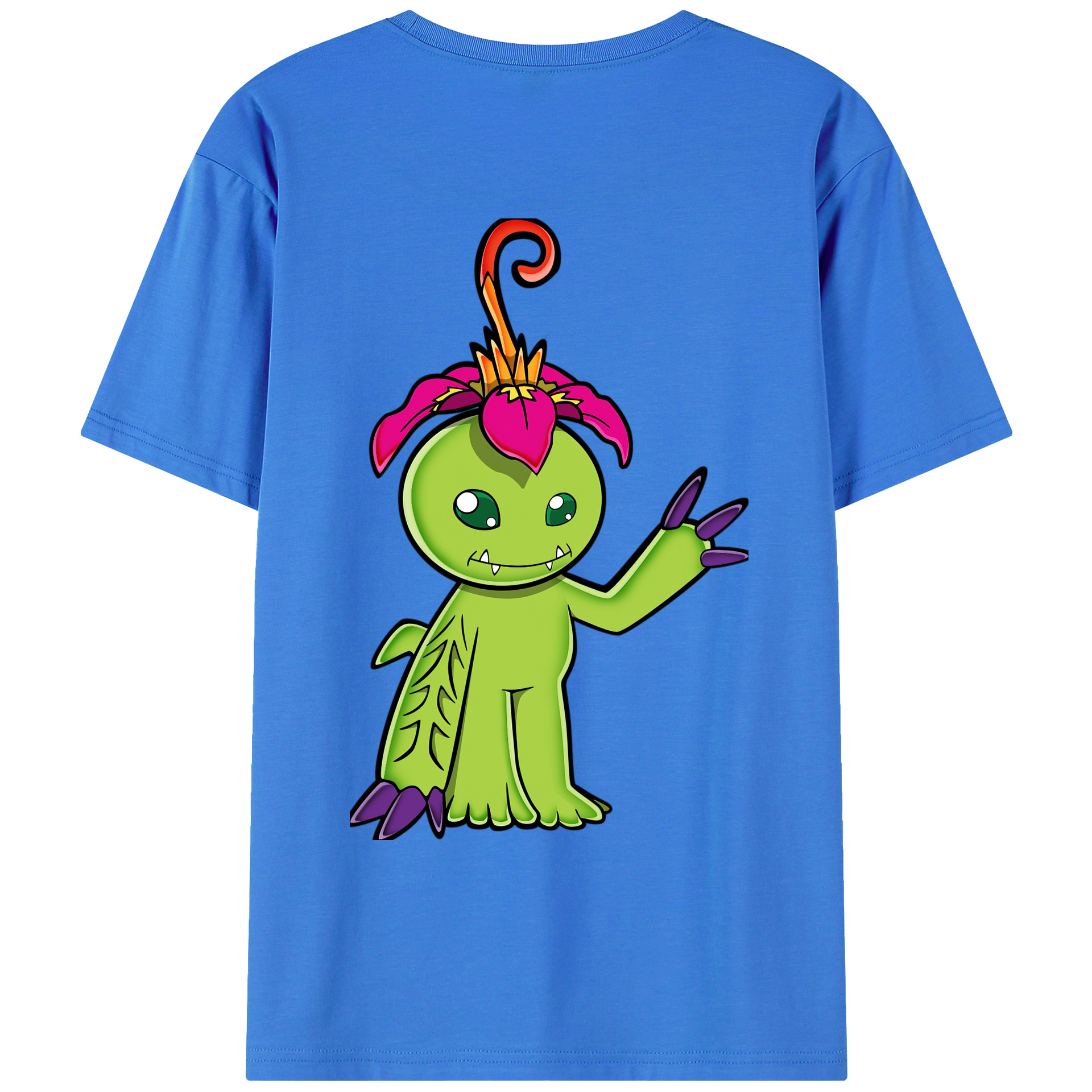 （画像用） Digimon デジタルモンスター/デジモン 綿100％ メンズ半袖Tシャツ（バックプリント） 通気性