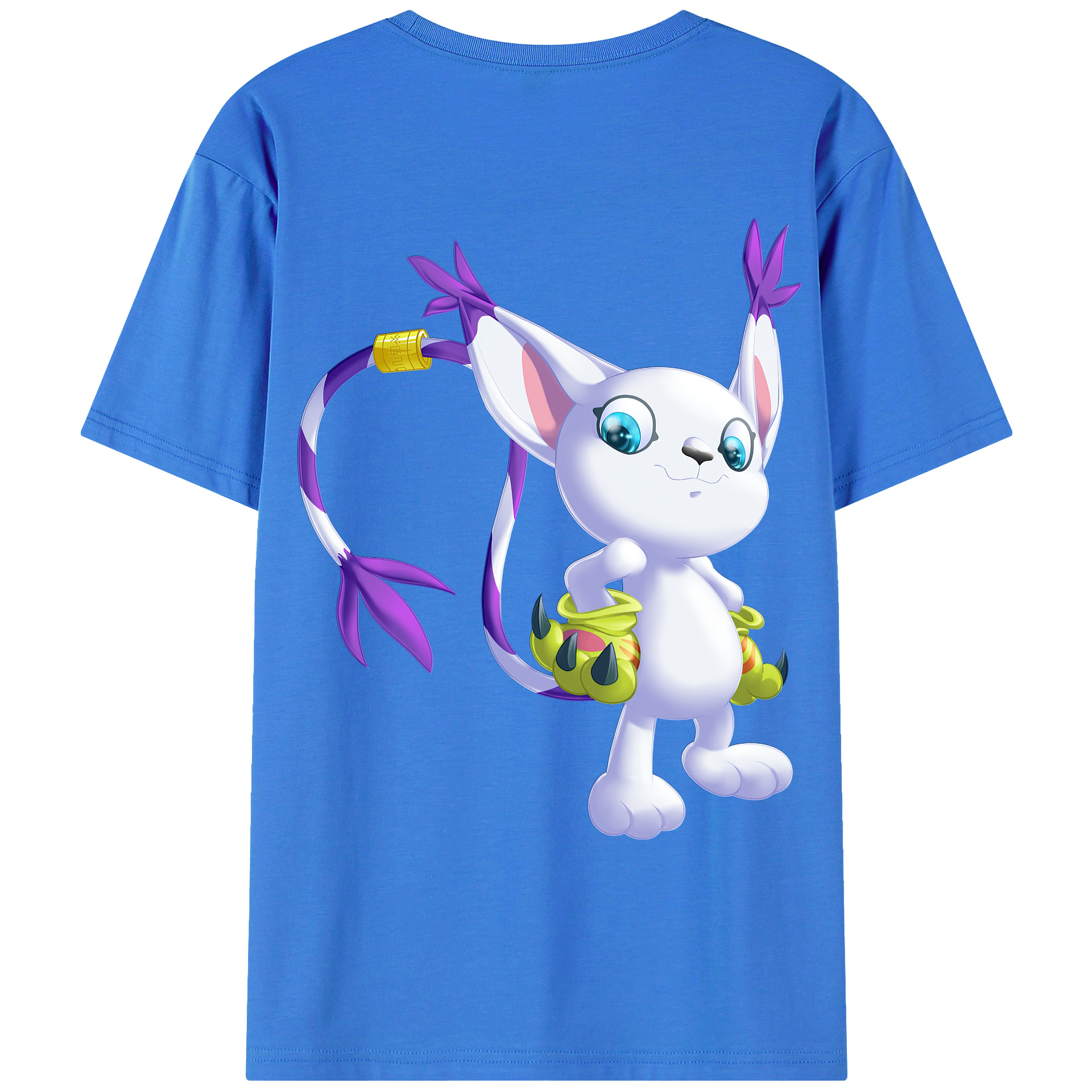 （画像用） Digimon デジタルモンスター/デジモン 綿100％ メンズ半袖Tシャツ（バックプリント） 通気性