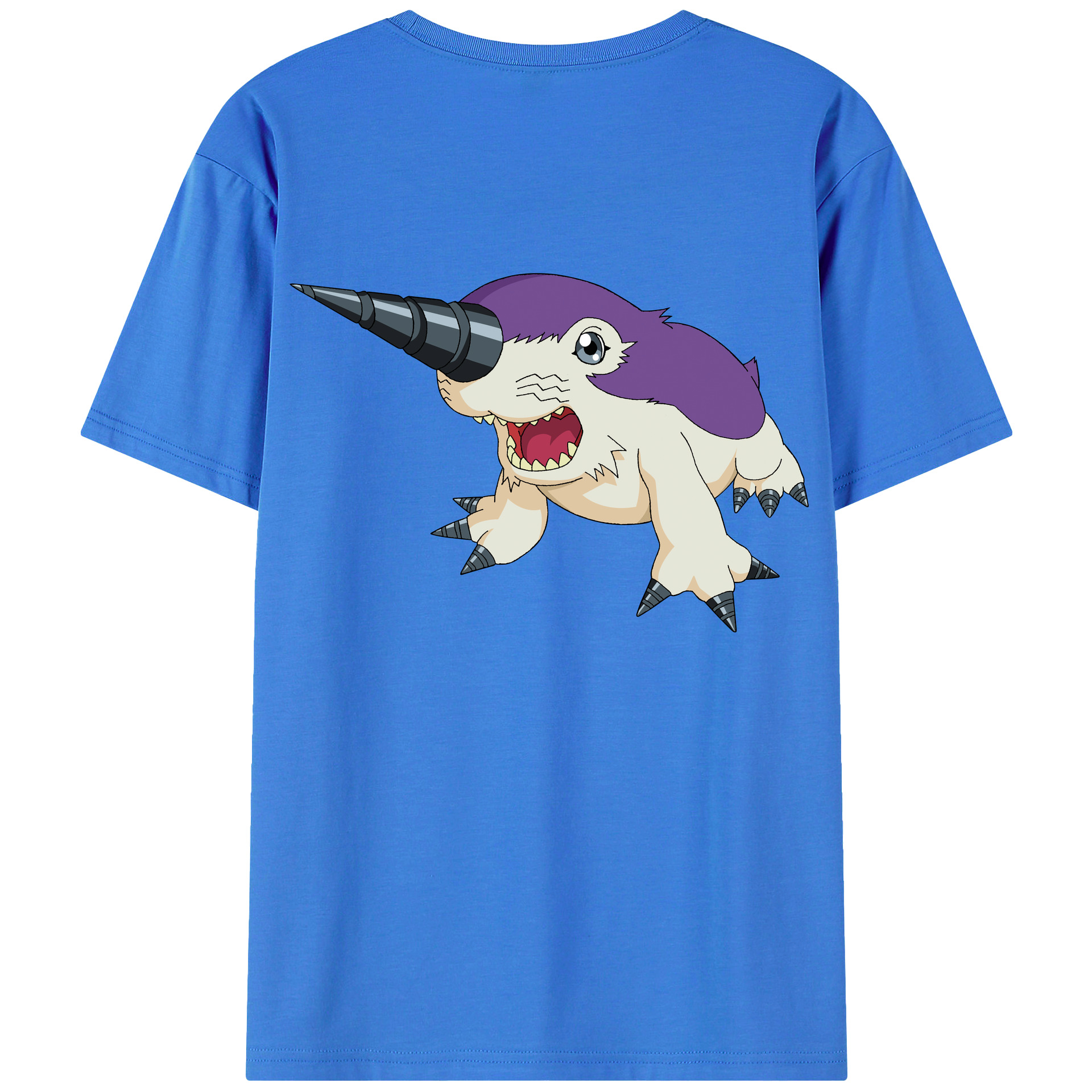 （画像用） Digimon デジタルモンスター/デジモン 綿100％ メンズ半袖Tシャツ（バックプリント） 通気性