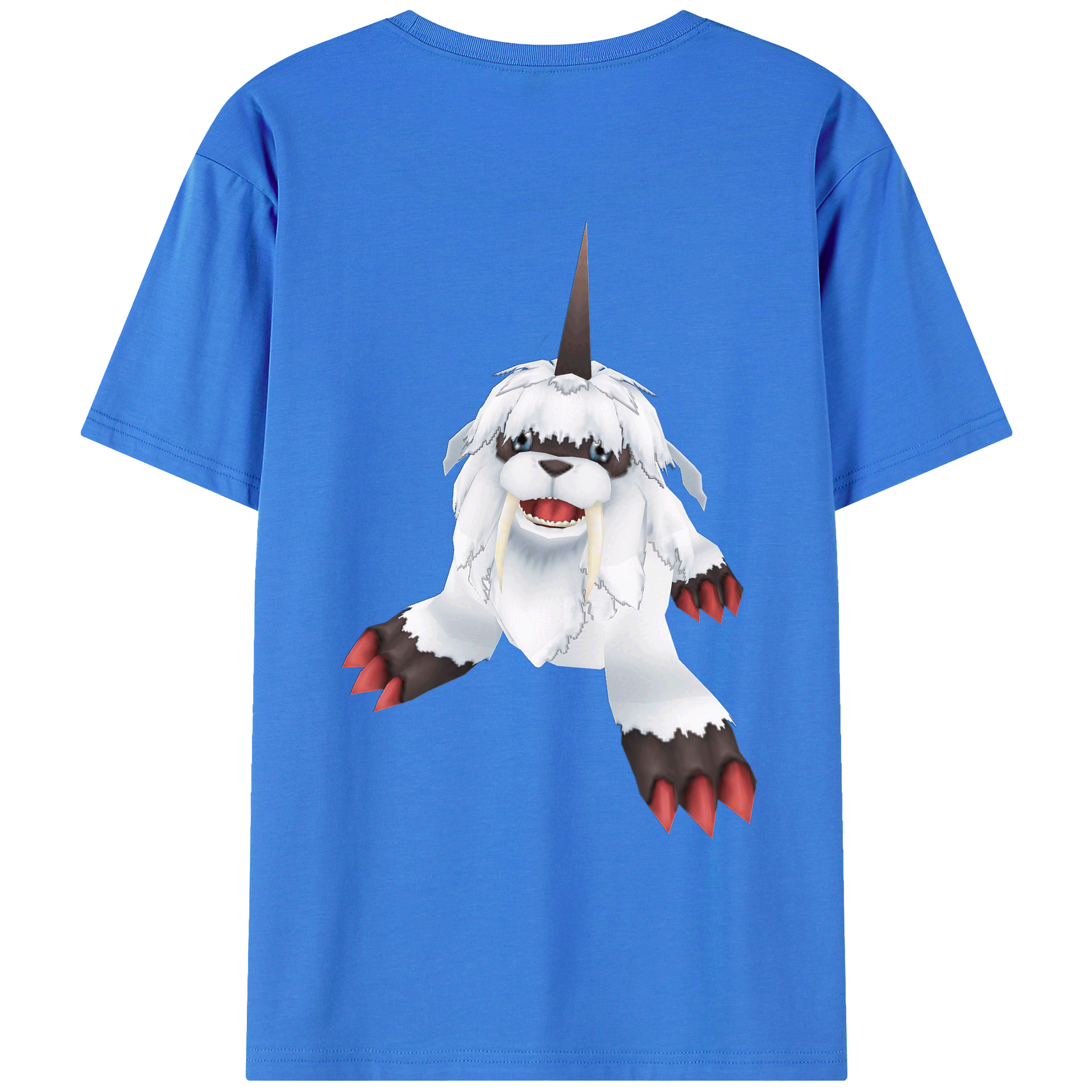 （画像用） Digimon デジタルモンスター/デジモン 綿100％ メンズ半袖Tシャツ（バックプリント） 通気性