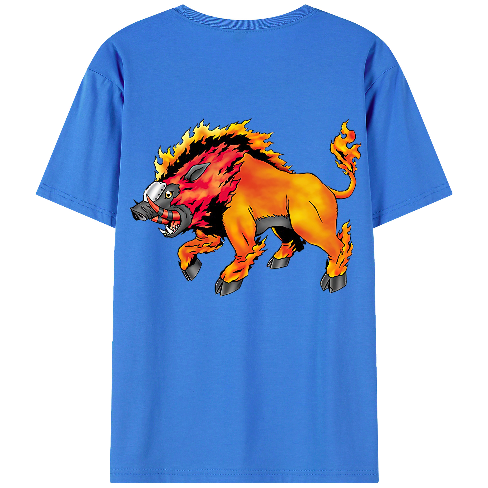 （画像用） Digimon デジタルモンスター/デジモン 綿100％ メンズ半袖Tシャツ（バックプリント） 通気性
