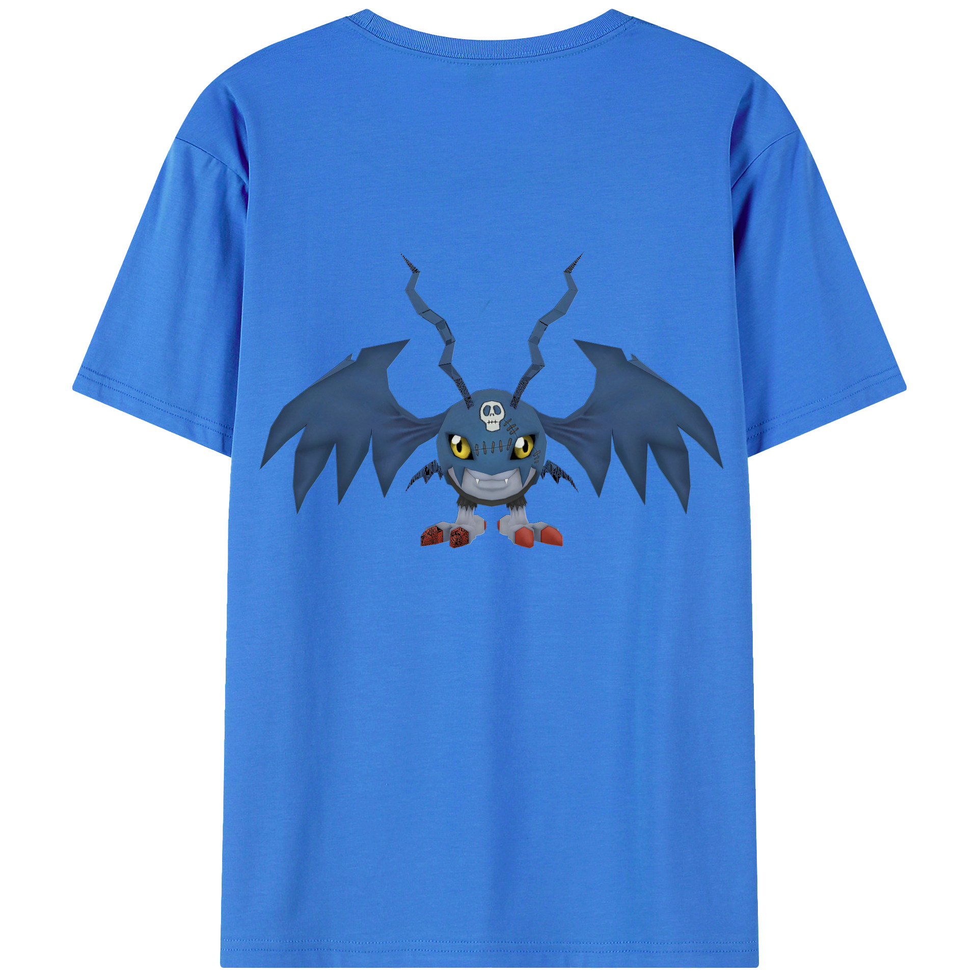 （画像用） Digimon デジタルモンスター/デジモン 綿100％ メンズ半袖Tシャツ（バックプリント） 通気性