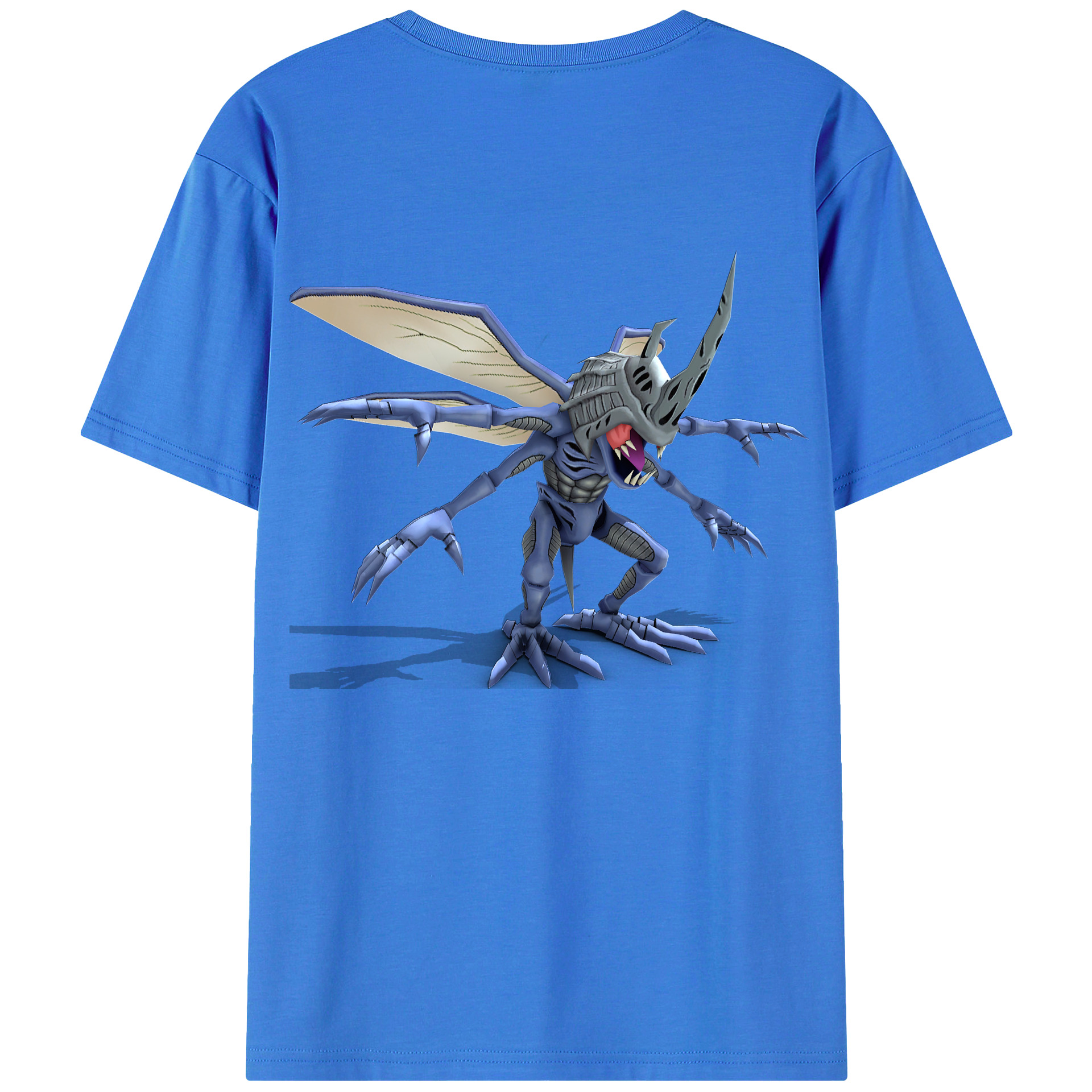 （画像用） Digimon デジタルモンスター/デジモン 綿100％ メンズ半袖Tシャツ（バックプリント） 通気性