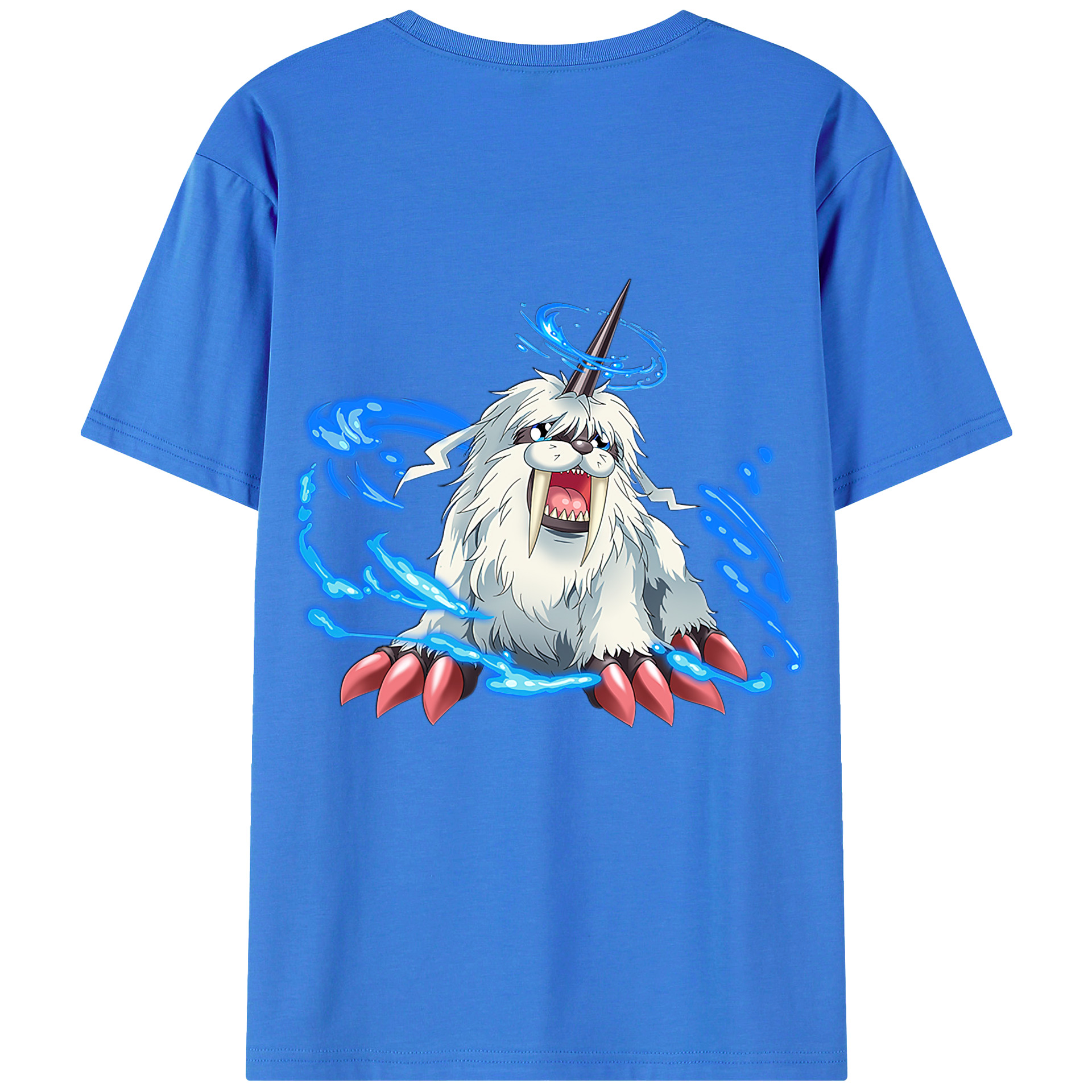 （画像用） Digimon デジタルモンスター/デジモン 綿100％ メンズ半袖Tシャツ（バックプリント） 通気性