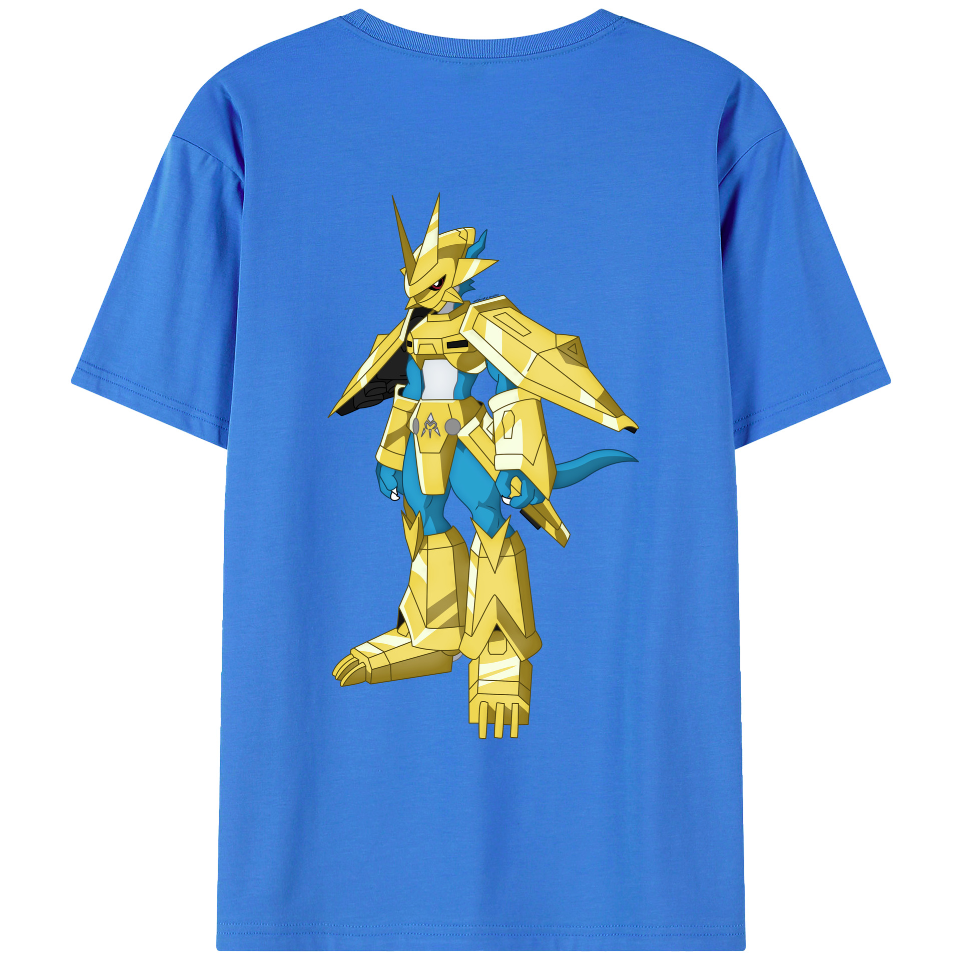 （画像用） Digimon デジタルモンスター/デジモン 綿100％ メンズ半袖Tシャツ（バックプリント） 通気性