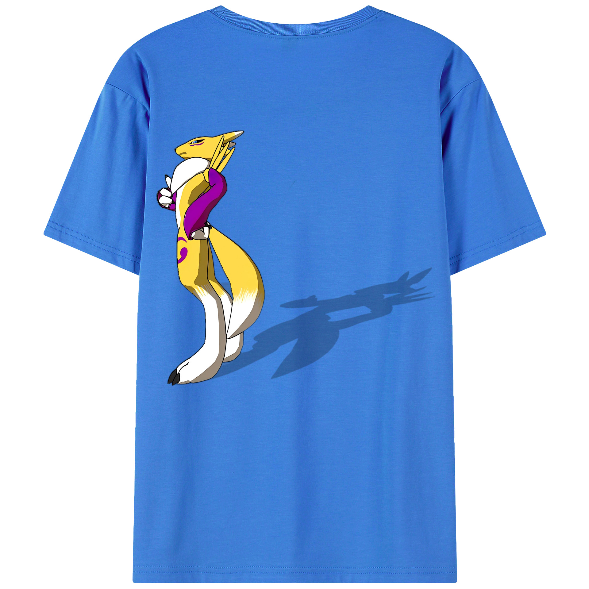 （画像用） Digimon デジタルモンスター/デジモン 綿100％ メンズ半袖Tシャツ（バックプリント） 通気性