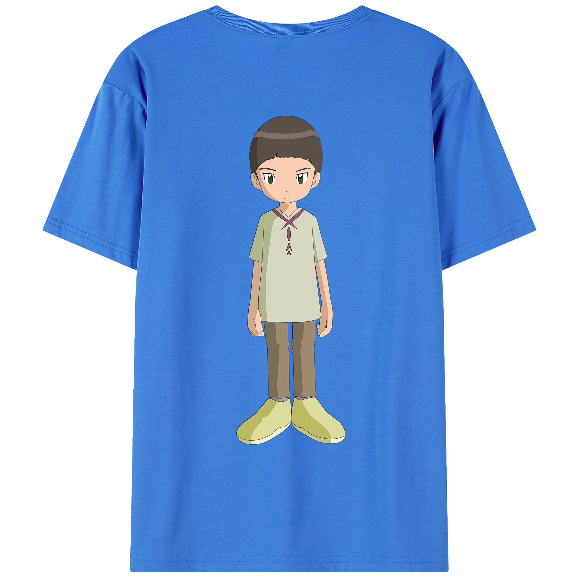 （画像用） Digimon デジタルモンスター/デジモン 綿100％ メンズ半袖Tシャツ（バックプリント） 通気性