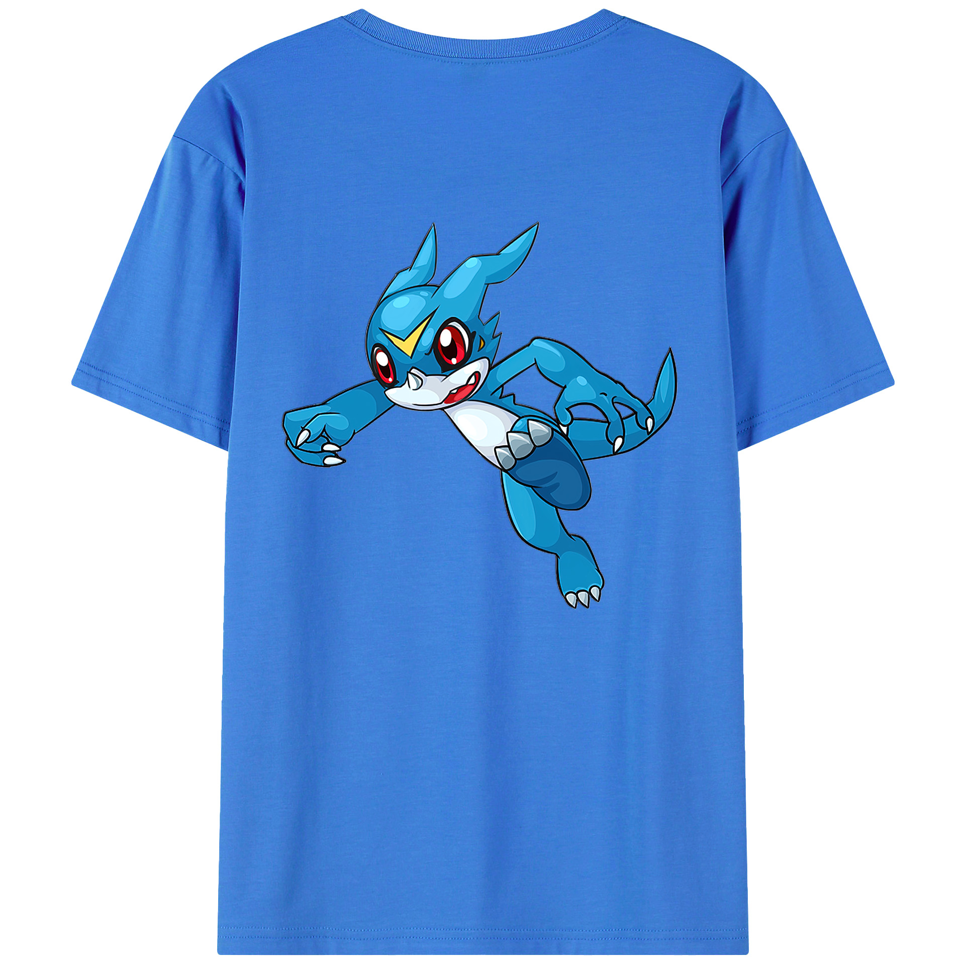 （画像用） Digimon デジタルモンスター/デジモン 綿100％ メンズ半袖Tシャツ（バックプリント） 通気性