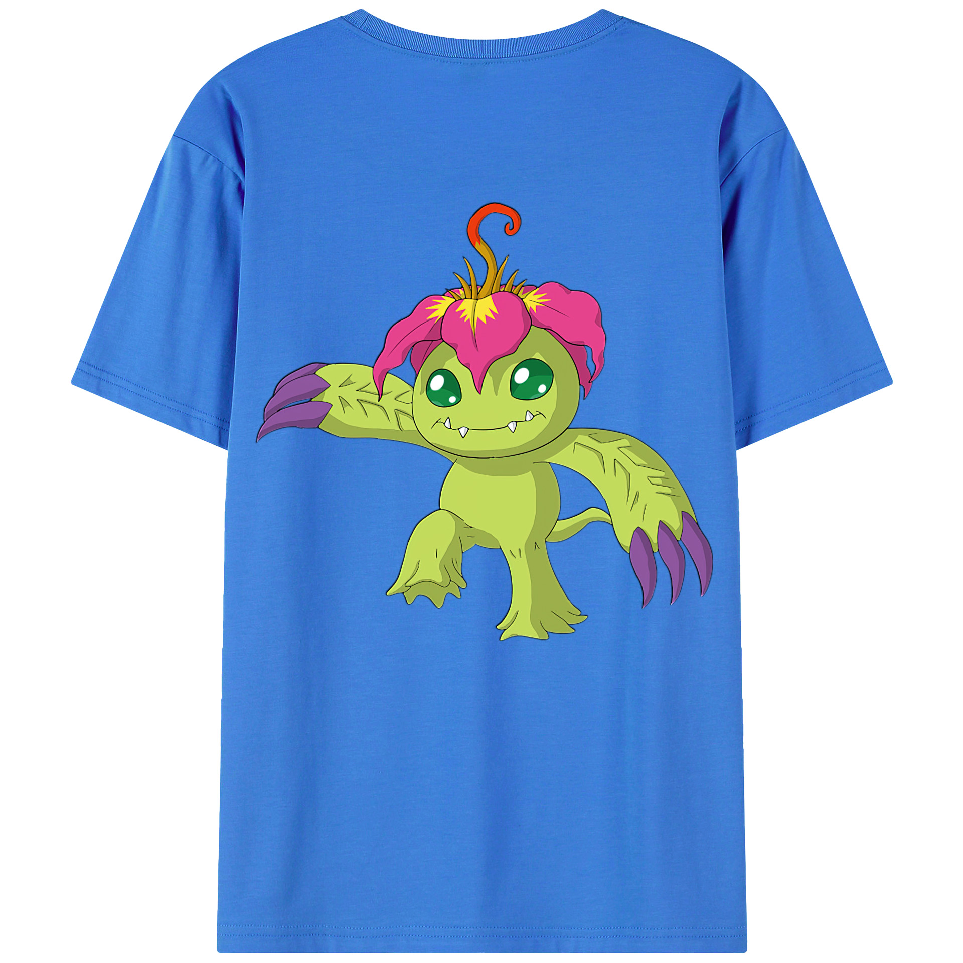（画像用） Digimon デジタルモンスター/デジモン 綿100％ メンズ半袖Tシャツ（バックプリント） 通気性