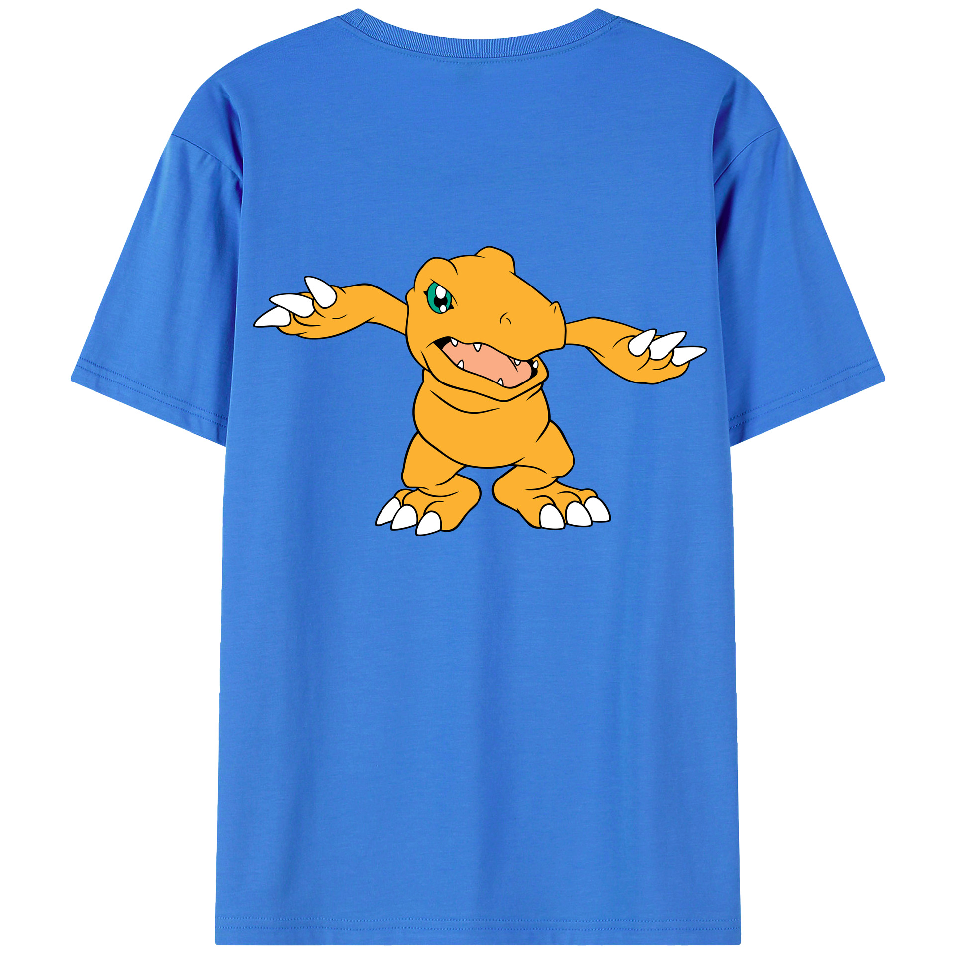 （画像用） Digimon デジタルモンスター/デジモン 綿100％ メンズ半袖Tシャツ（バックプリント） 通気性