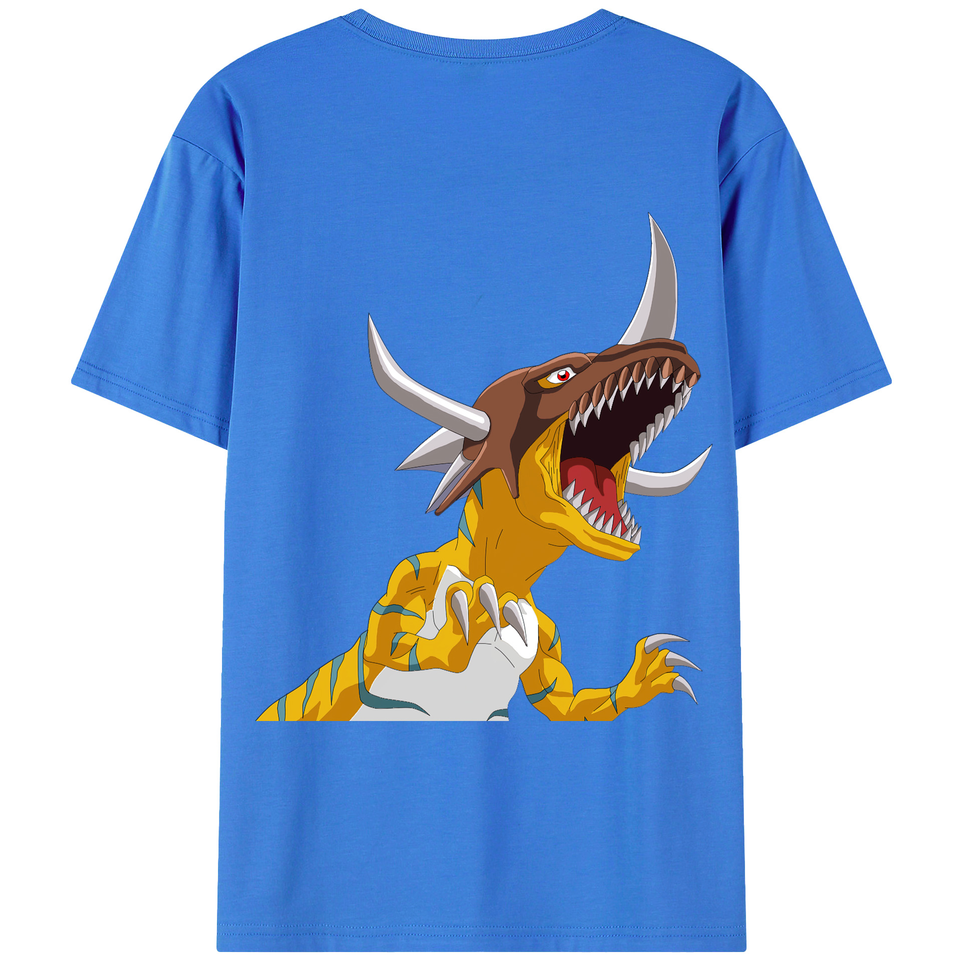 （画像用） Digimon デジタルモンスター/デジモン 綿100％ メンズ半袖Tシャツ（バックプリント） 通気性