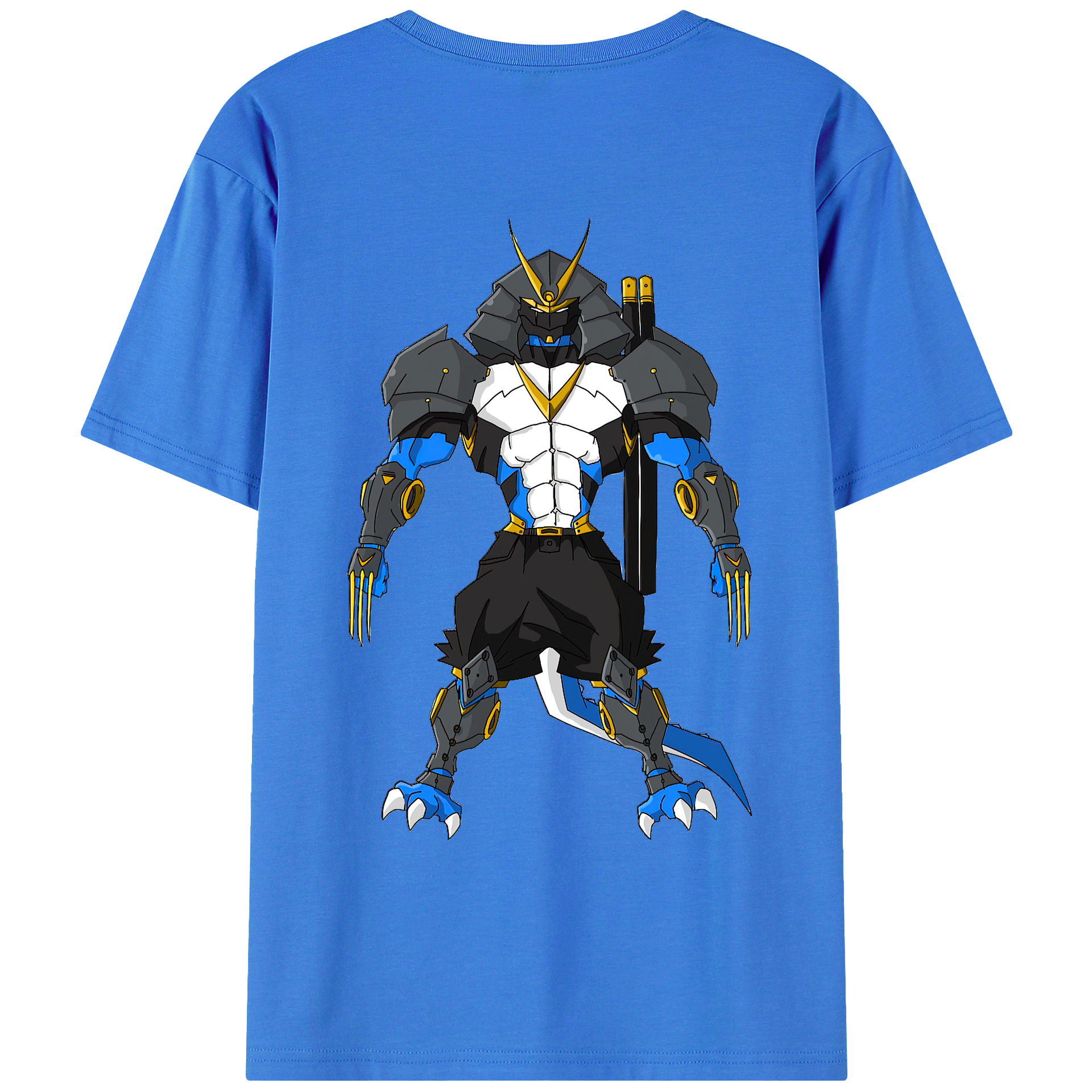 （画像用） Digimon デジタルモンスター/デジモン 綿100％ メンズ半袖Tシャツ（バックプリント） 通気性