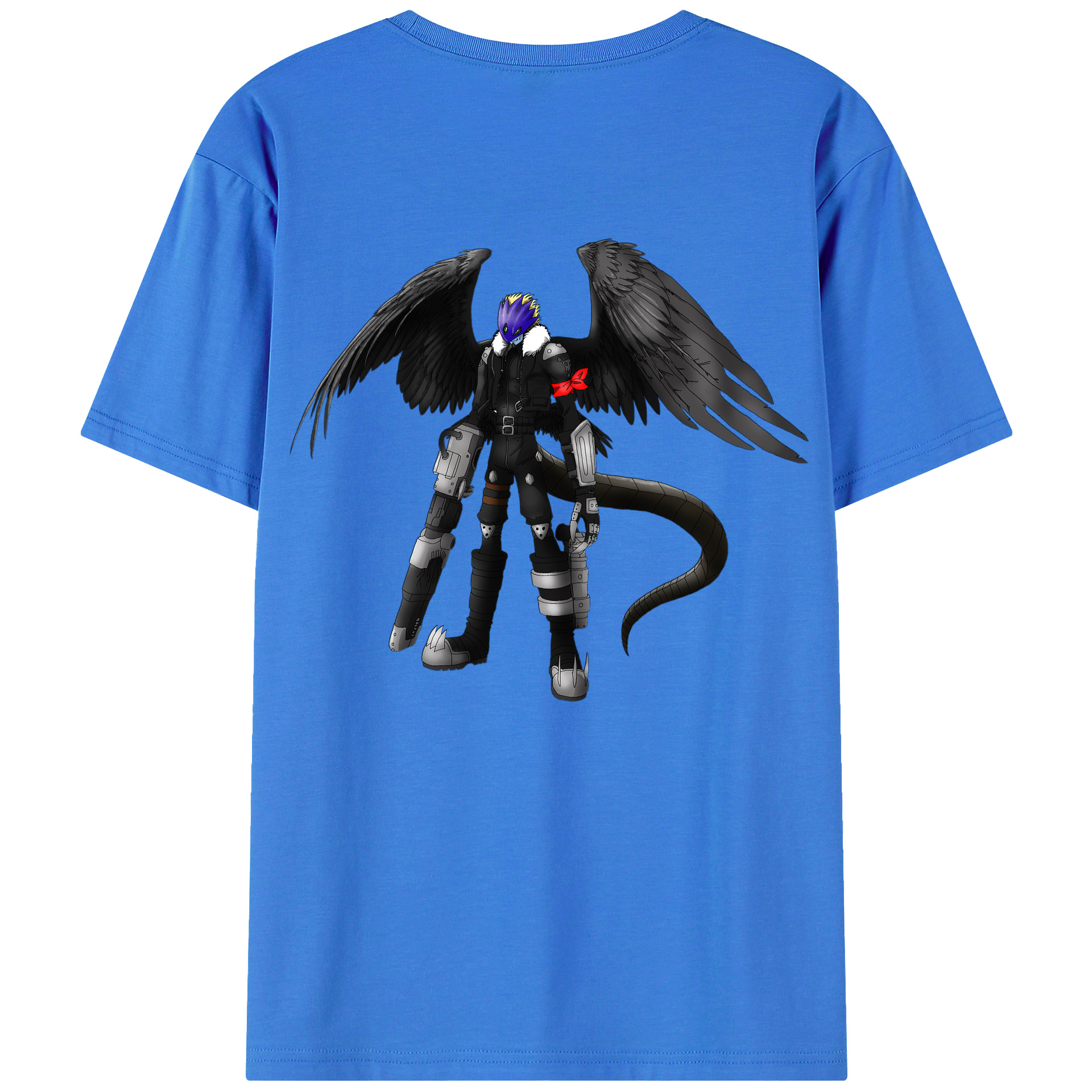（画像用） Digimon デジタルモンスター/デジモン 綿100％ メンズ半袖Tシャツ（バックプリント） 通気性