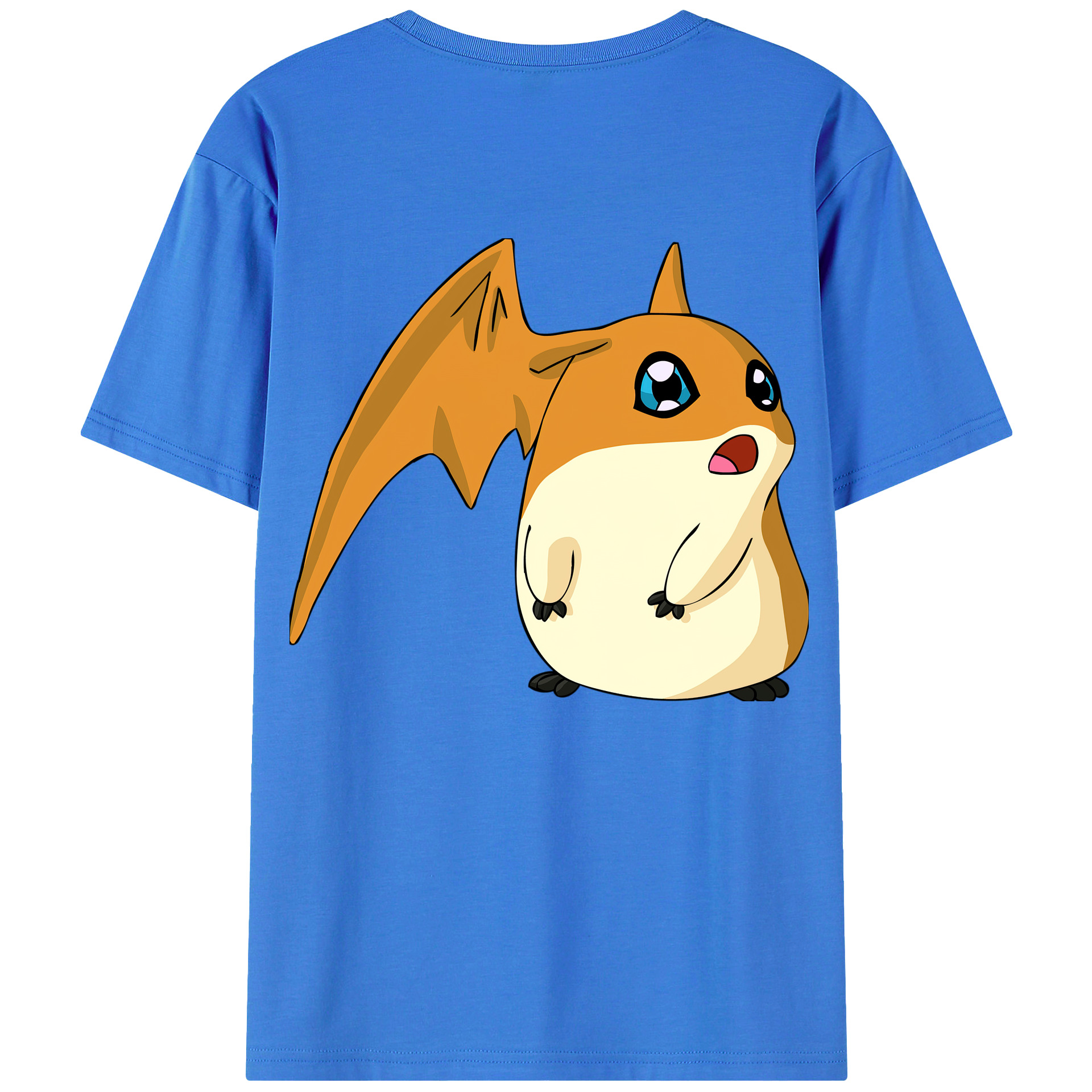 （画像用） Digimon デジタルモンスター/デジモン 綿100％ メンズ半袖Tシャツ（バックプリント） 通気性