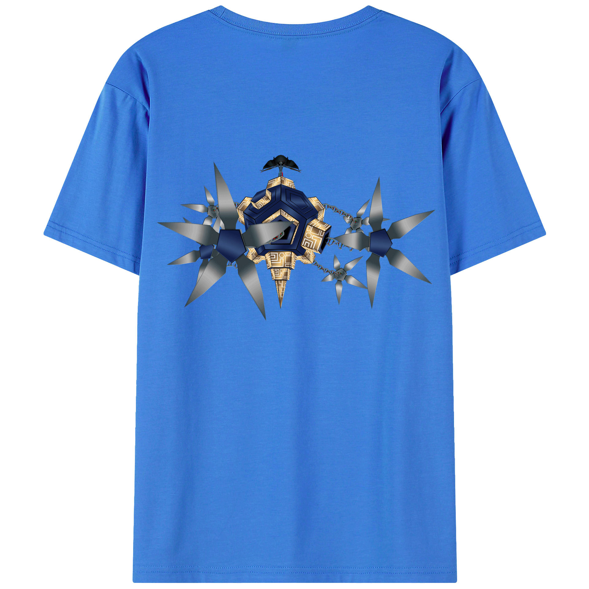 （画像用） Digimon デジタルモンスター/デジモン 綿100％ メンズ半袖Tシャツ（バックプリント） 通気性