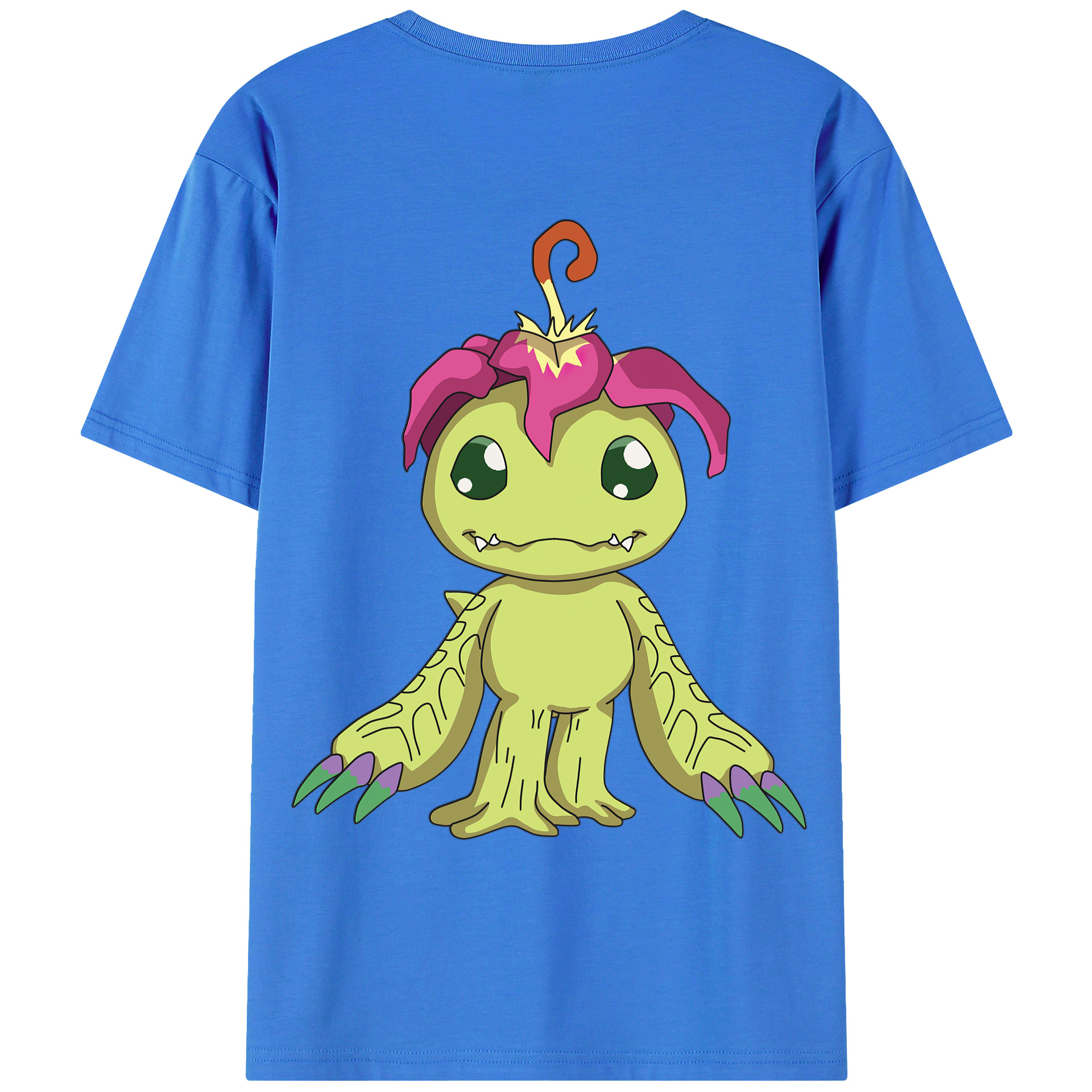 （画像用） Digimon デジタルモンスター/デジモン 綿100％ メンズ半袖Tシャツ（バックプリント） 通気性