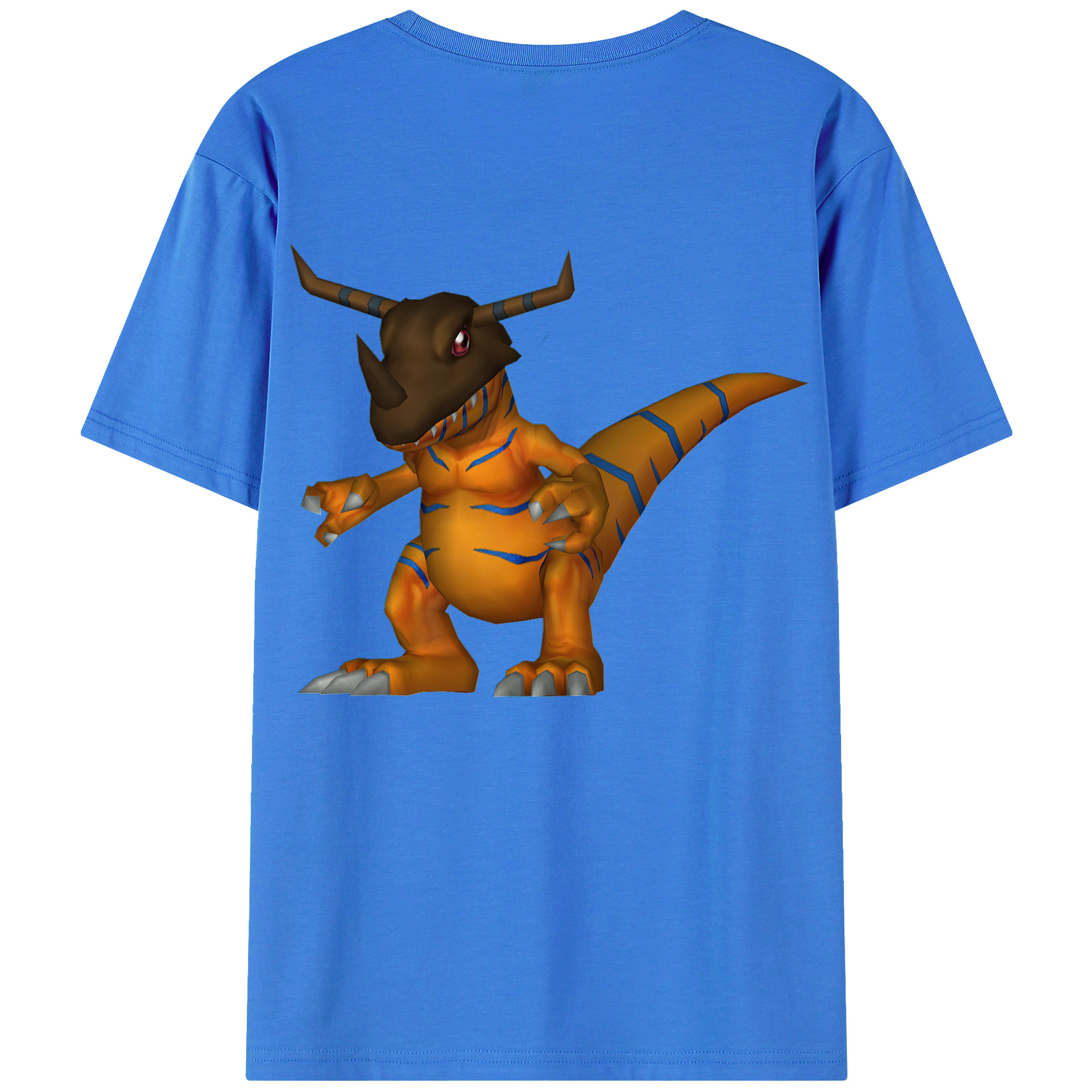 （画像用） Digimon デジタルモンスター/デジモン 綿100％ メンズ半袖Tシャツ（バックプリント） 通気性