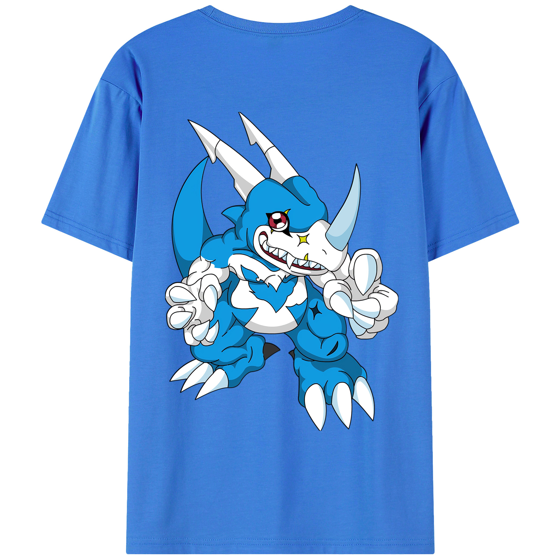 （画像用） Digimon デジタルモンスター/デジモン 綿100％ メンズ半袖Tシャツ（バックプリント） 通気性