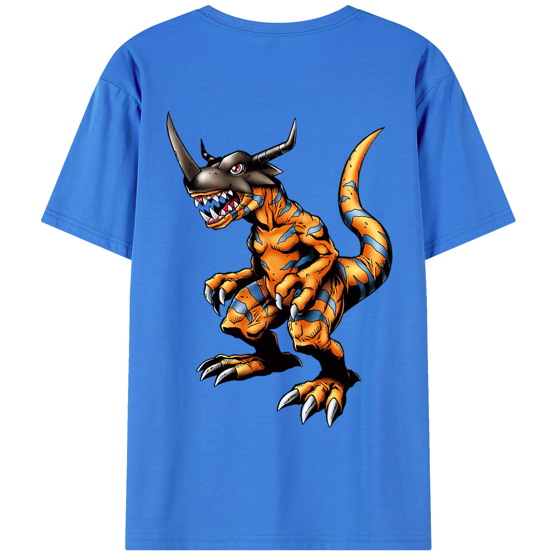 （画像用） Digimon デジタルモンスター/デジモン 綿100％ メンズ半袖Tシャツ（バックプリント） 通気性