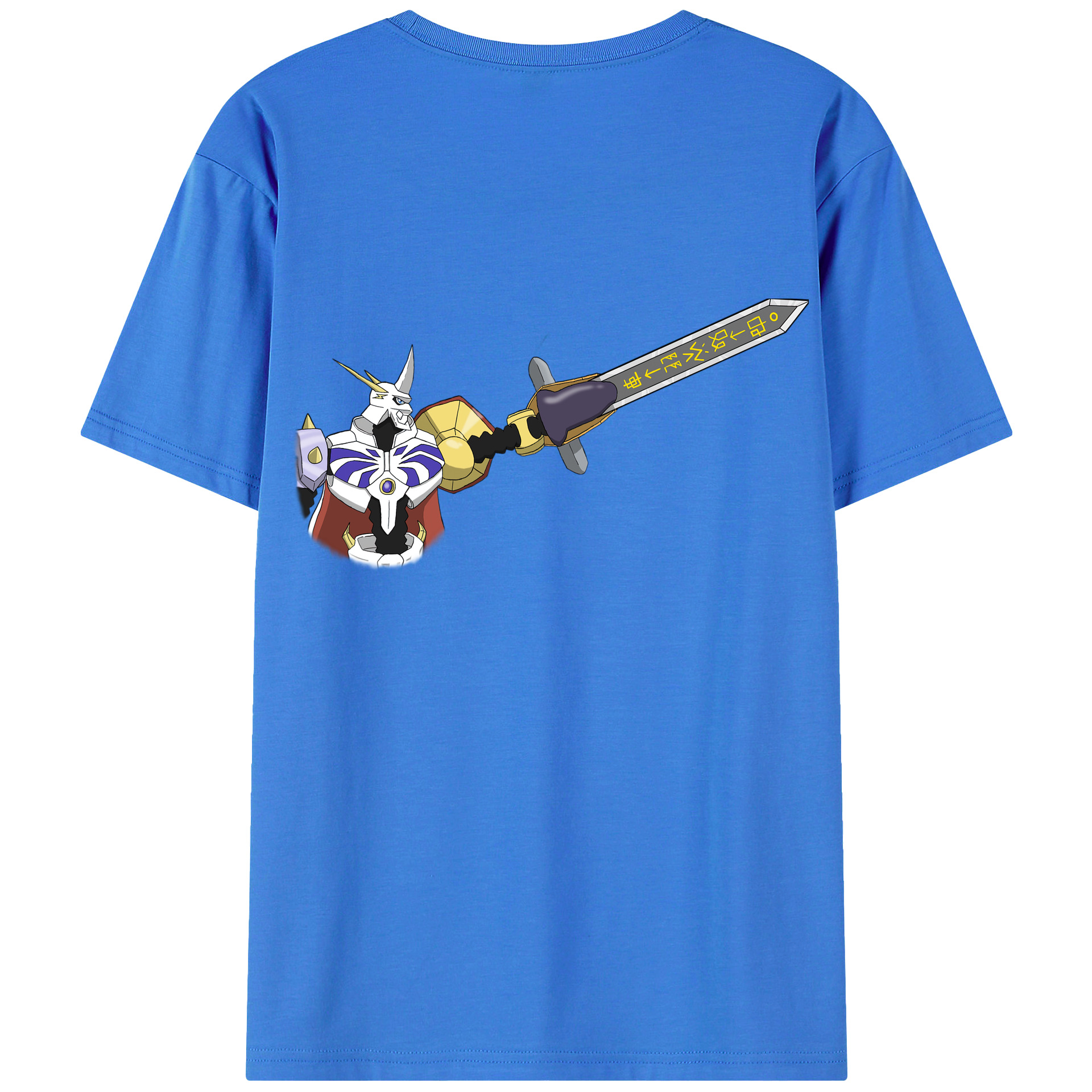 （画像用） Digimon デジタルモンスター/デジモン 綿100％ メンズ半袖Tシャツ（バックプリント） 通気性