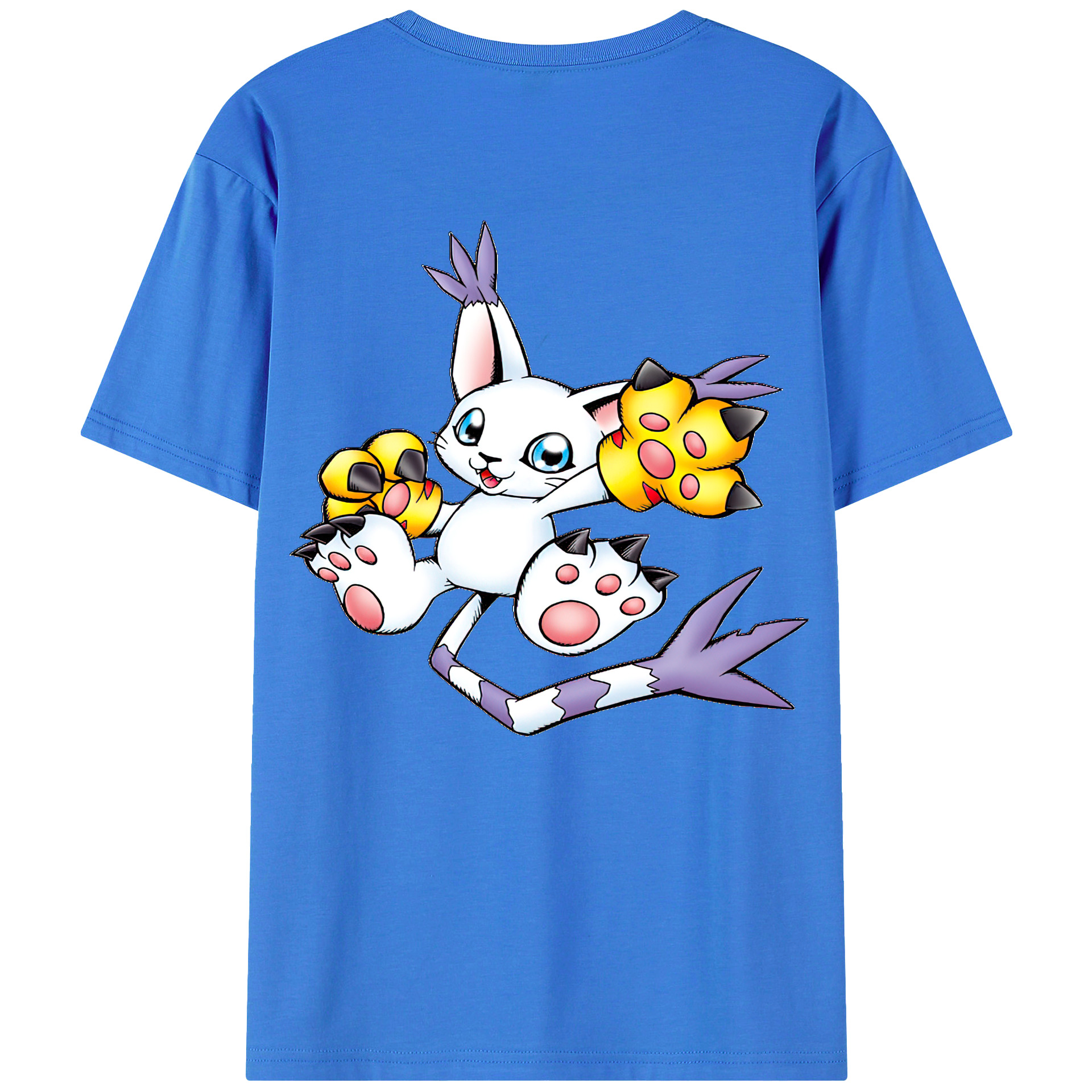（画像用） Digimon デジタルモンスター/デジモン 綿100％ メンズ半袖Tシャツ（バックプリント） 通気性