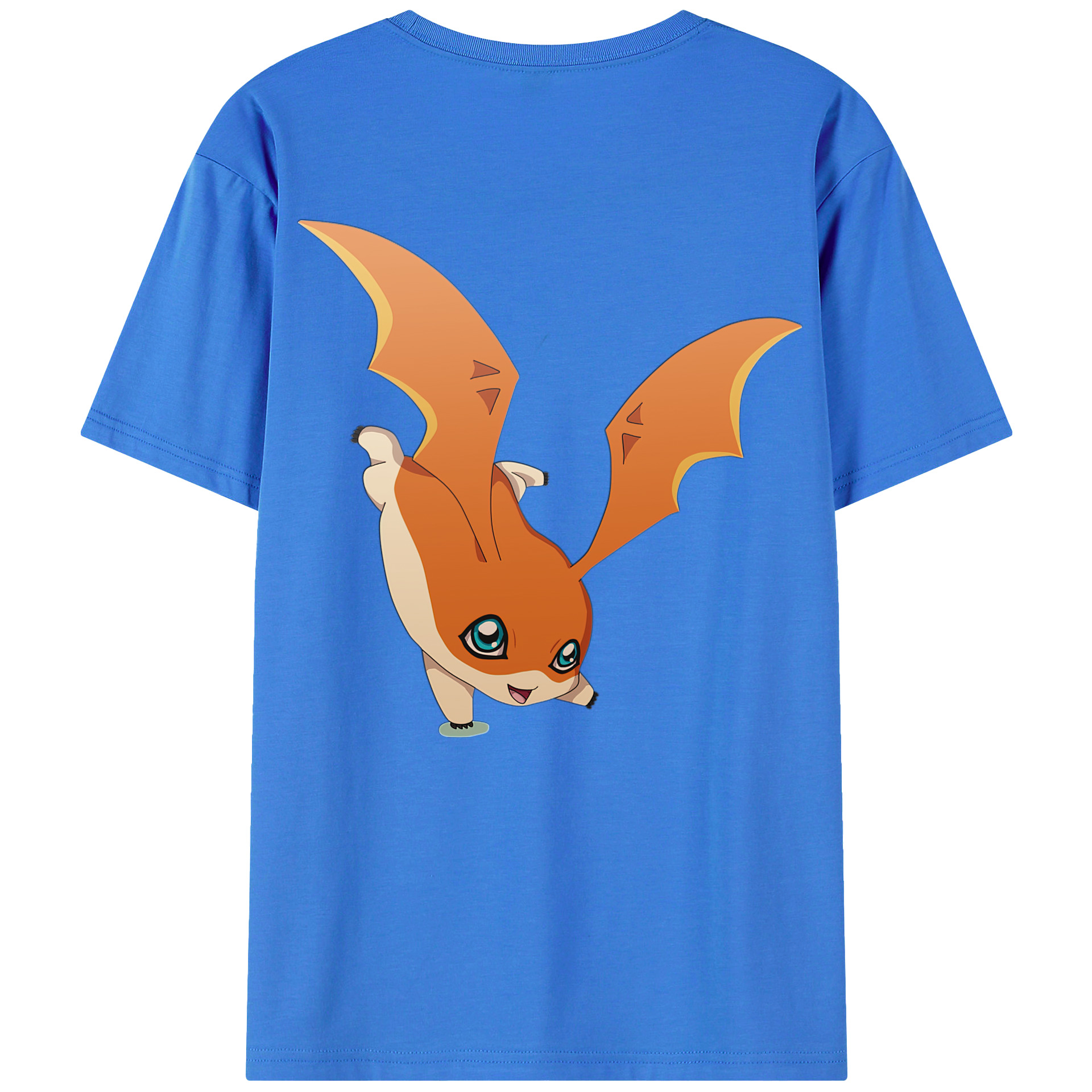 （画像用） Digimon デジタルモンスター/デジモン 綿100％ メンズ半袖Tシャツ（バックプリント） 通気性